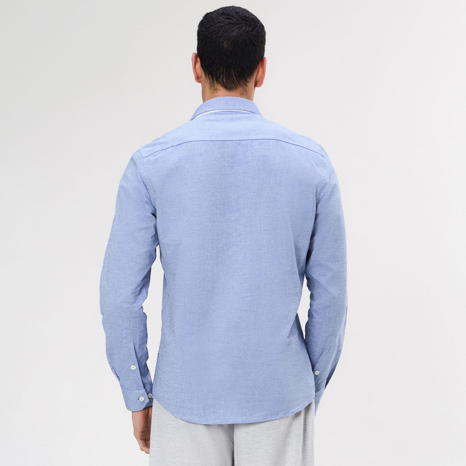 Vista 2 Camisa Nautica Manga Longa Oxford Nautica azul