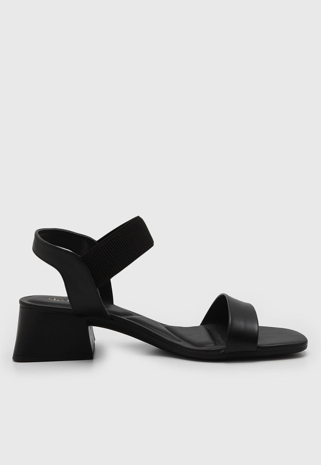 Vista 2 Sandália Feminina cê Salto Bloco Bico Quadrado Preta BEBECÊ preto