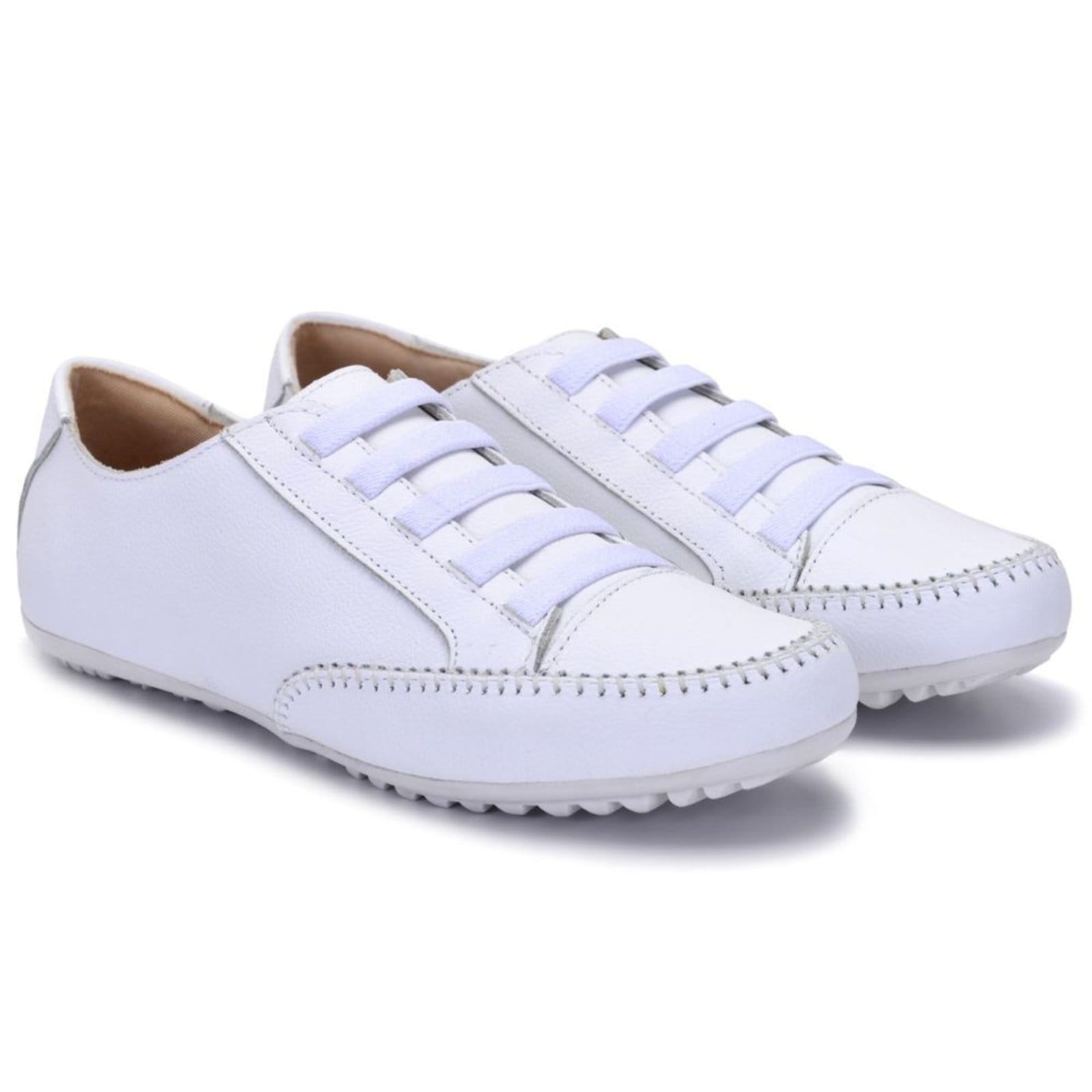 Vista 2 Sapatênis Feminino Todo Em Couro Leve ROMEU E JULIETA SHOES branco