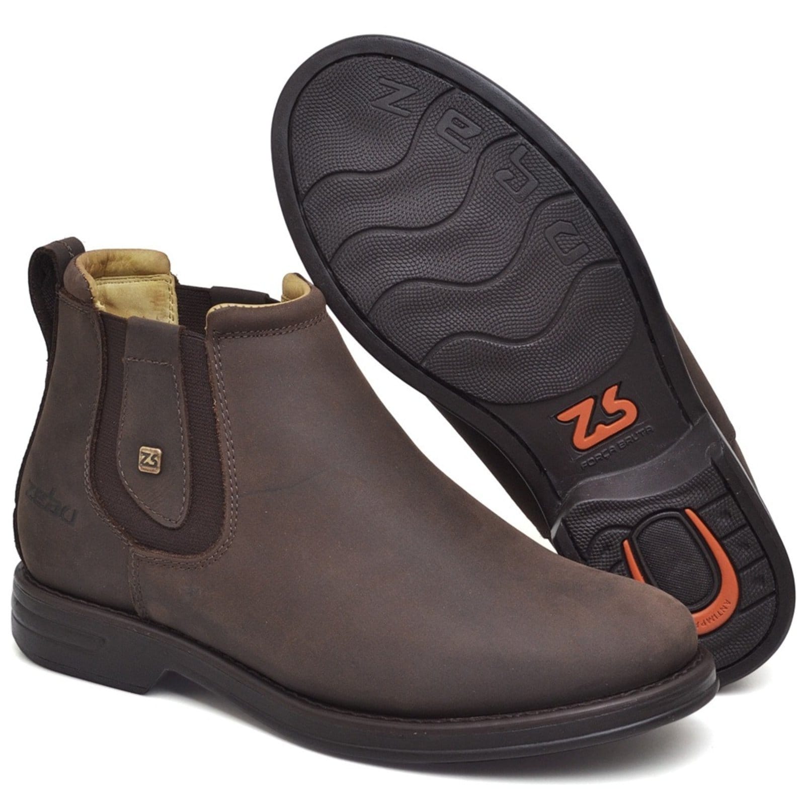 Vista 2 Bota Botina Zebu Country Masculina Original 59080 Relaxado marrom