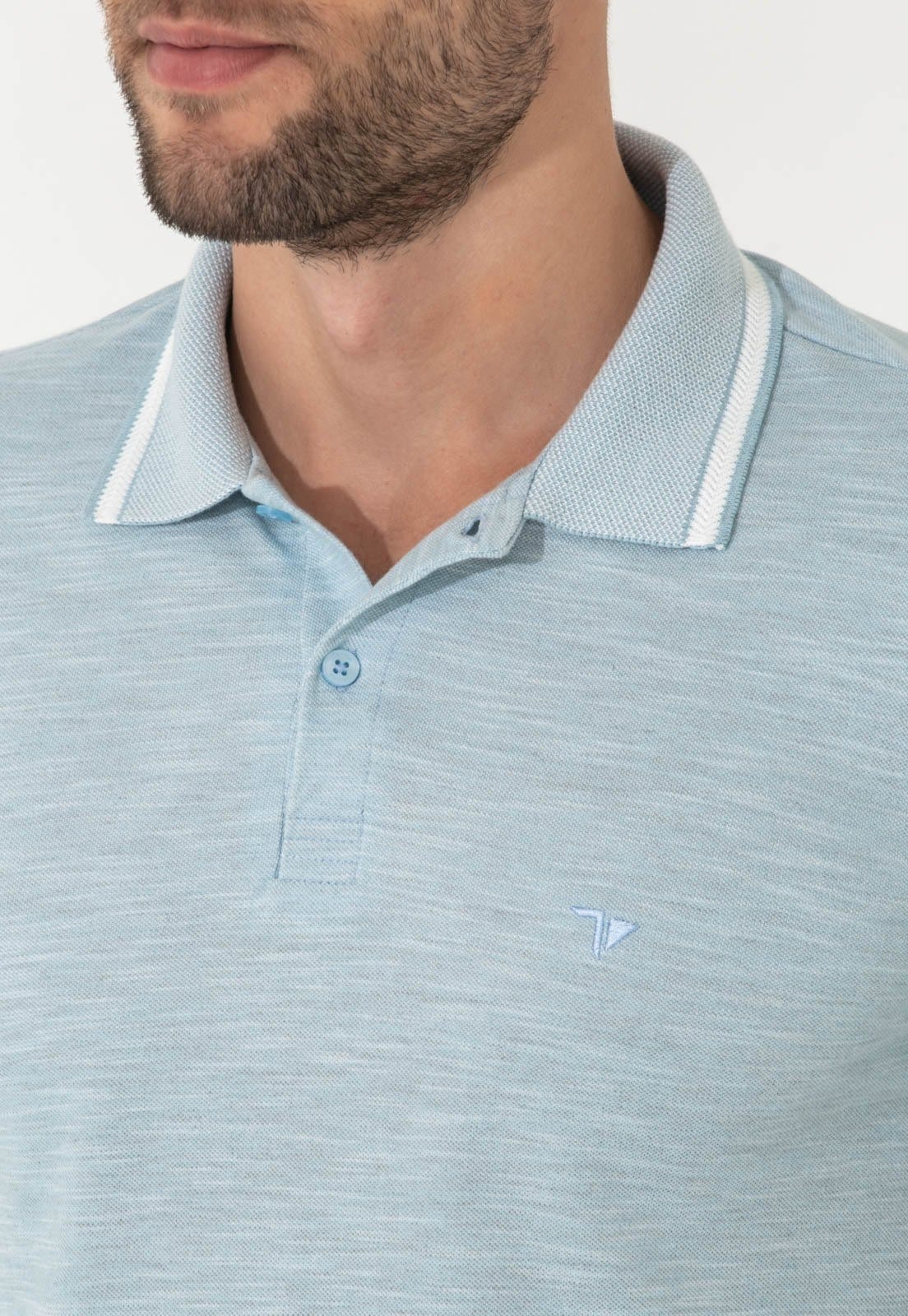 Vista 2 Polo Piquet Traymon Slim Claro Traymon azul