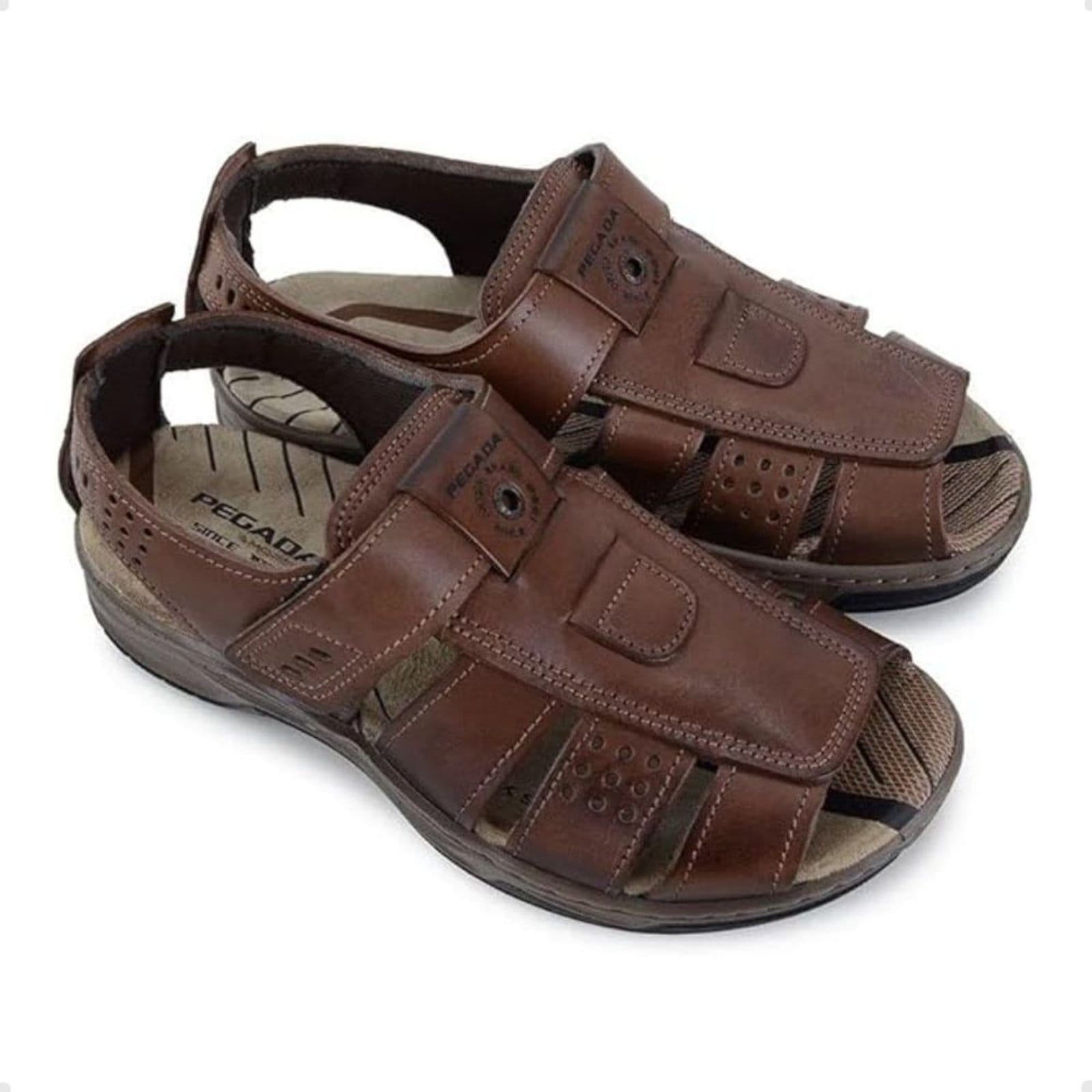 Sandália Masculina Em Couro Pegada - 2