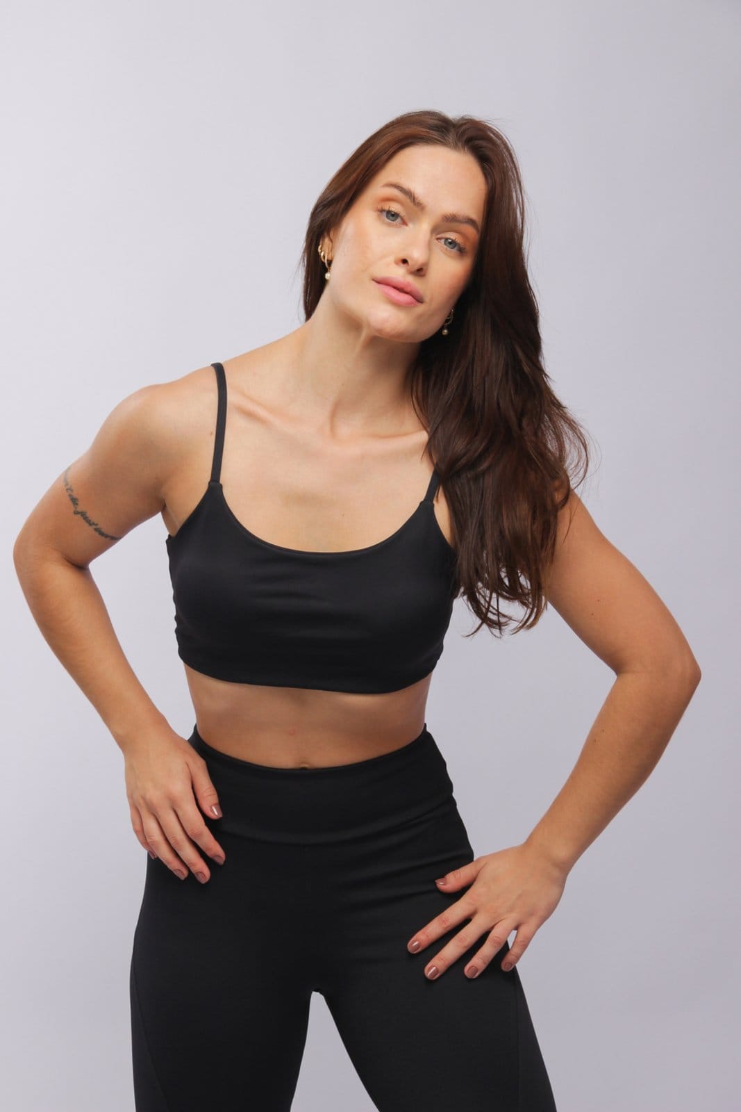 Vista 2 25009 - Top Básico Alça Fina Sport Duna Casual DunaCasual preto