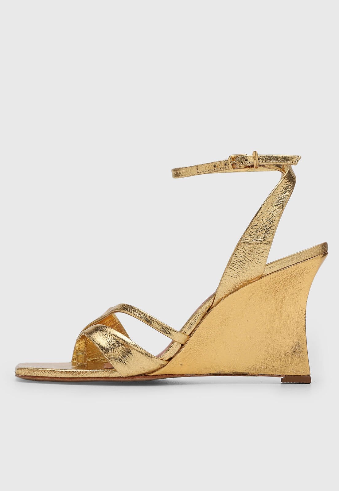 Vista principal Sandália Feminina Vicenza Salto Médio Dourada Vicenza dourado