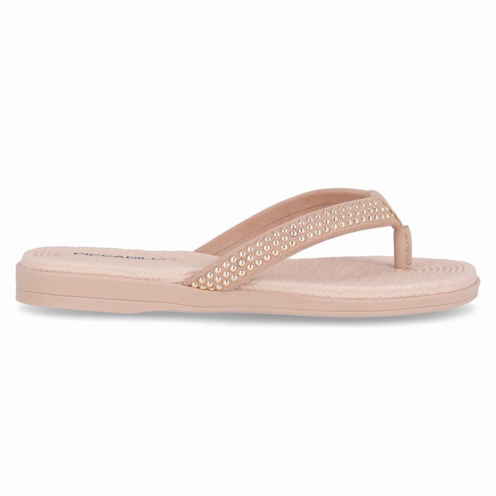 Vista principal Rasteirinha Adla Areia com Brule Piccadilly bege