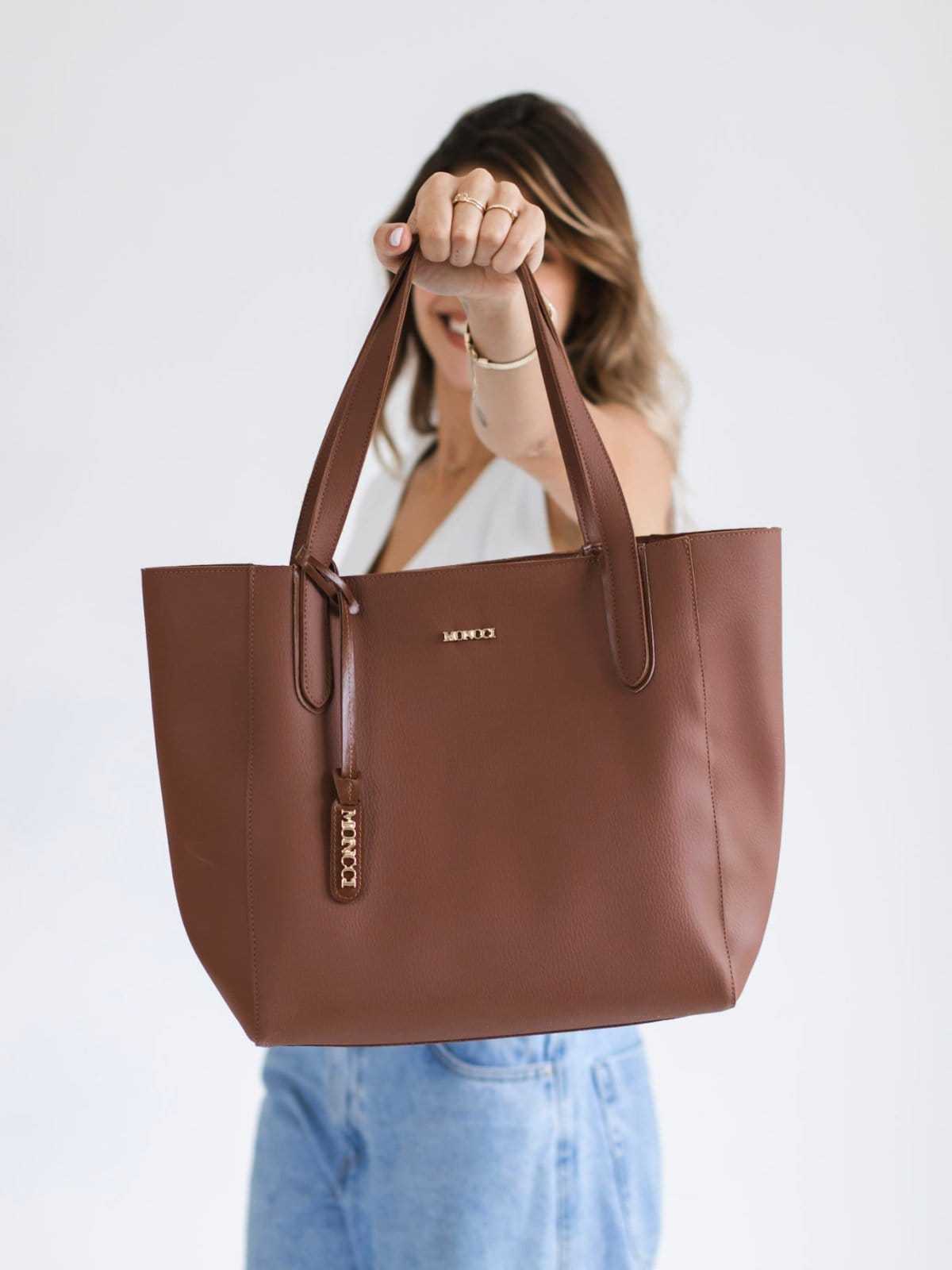 Bolsa de Ombro Grande Moncci Fechamento de zíper