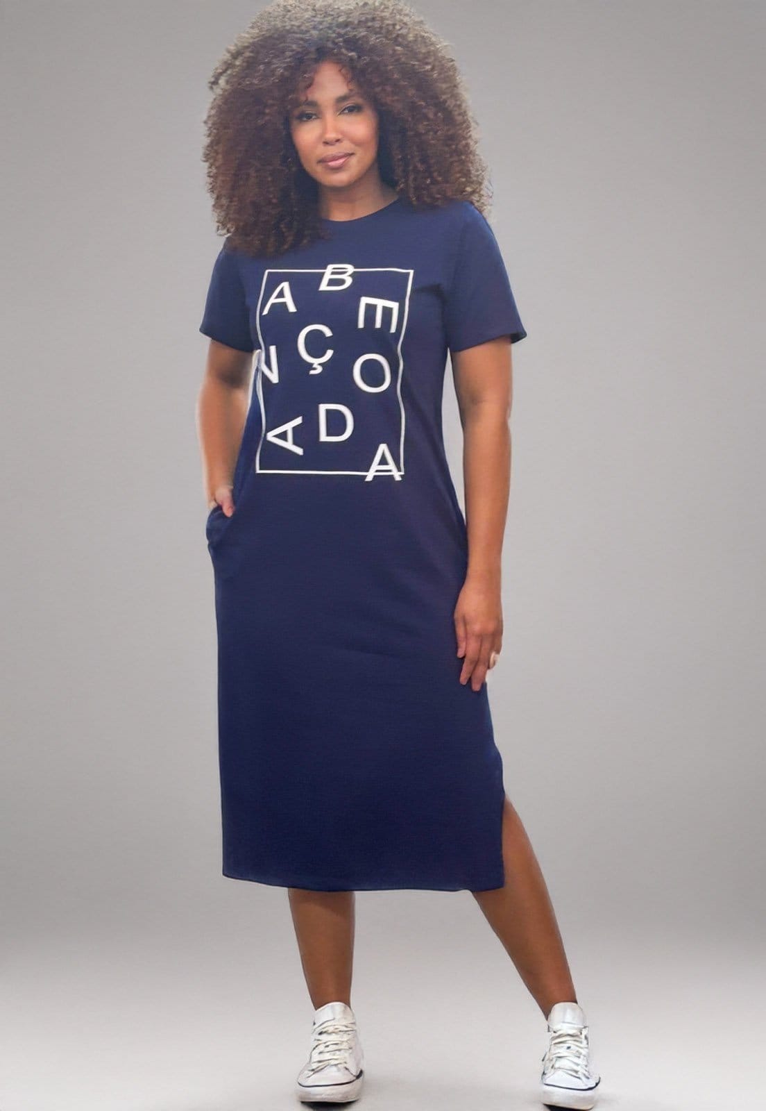 Vestido Cabanafree Midi Algodão Manga Curta Moda Evangélica