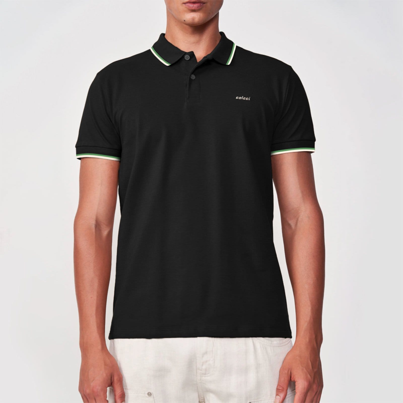 Vista principal Camisa Polo Colcci 2 Lines In25 Masculino Colcci preto