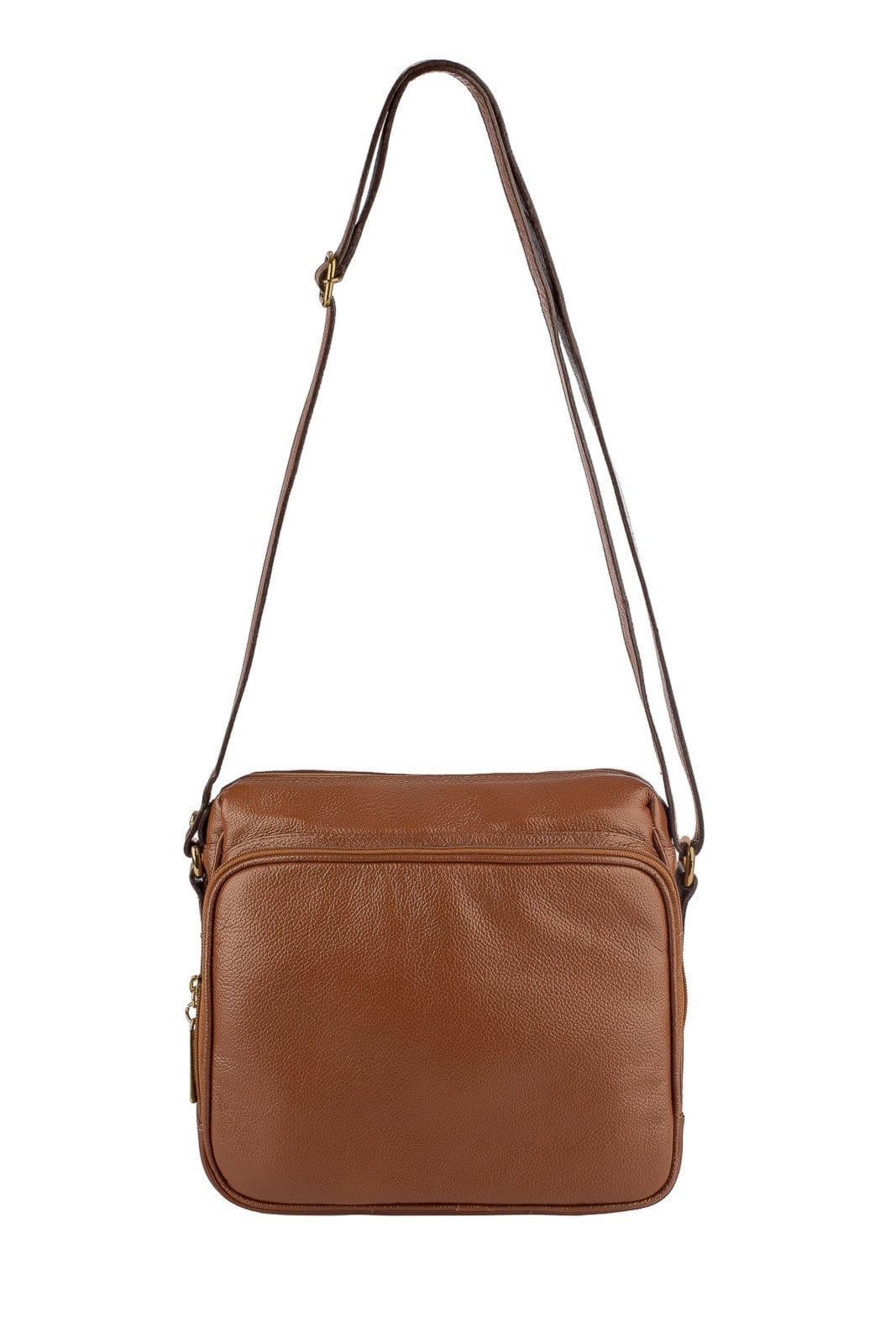 Vista principal Bolsa Andrea Vinci De Couro Liso Tiracolo Com Divisórias Rita - Whisky Andrea Vinci vermelho