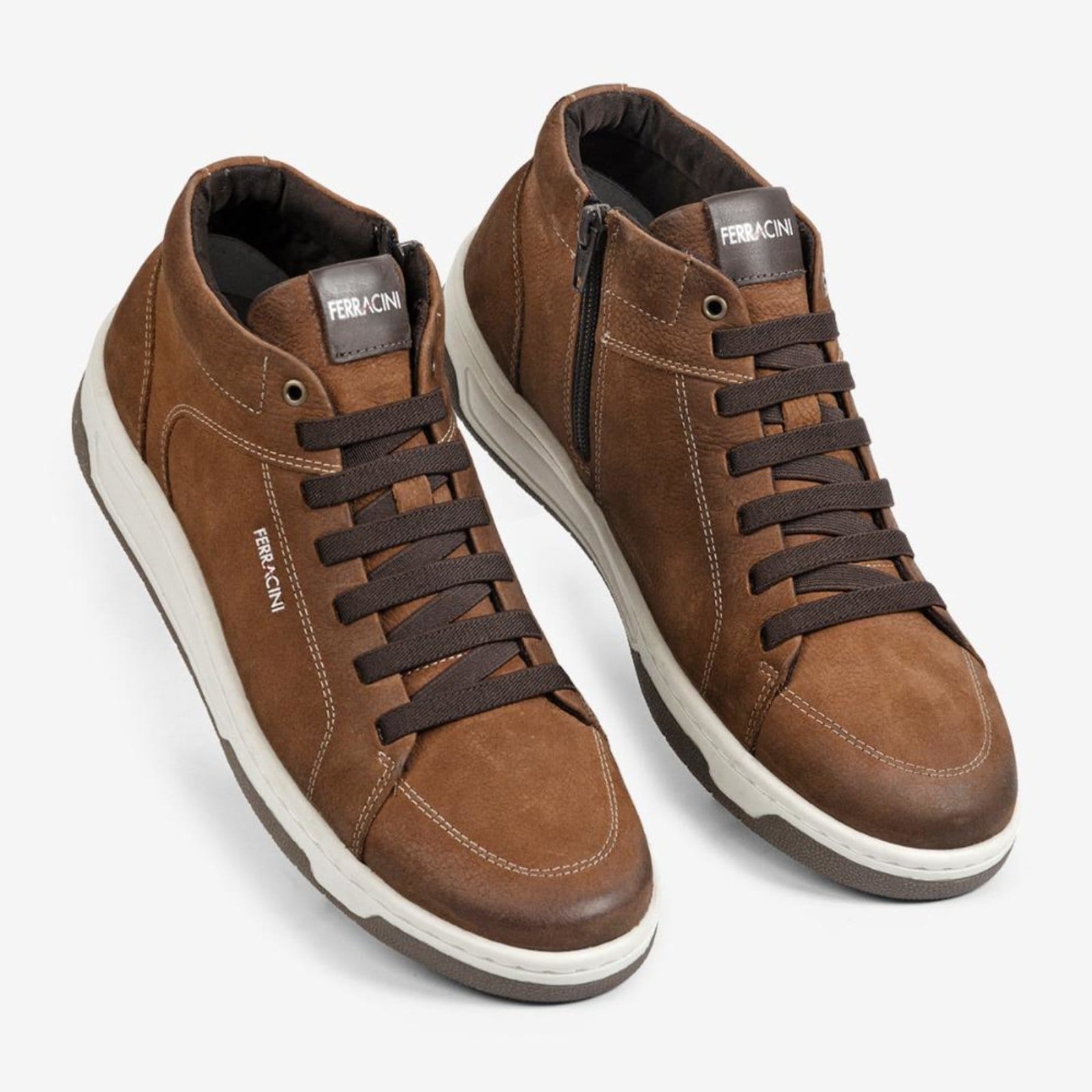 Vista 2 Sapatênis Masculino Couro Legítimo Ferracini Calce Fácil Esportivo Vox 8053-617D FERRACINI marrom