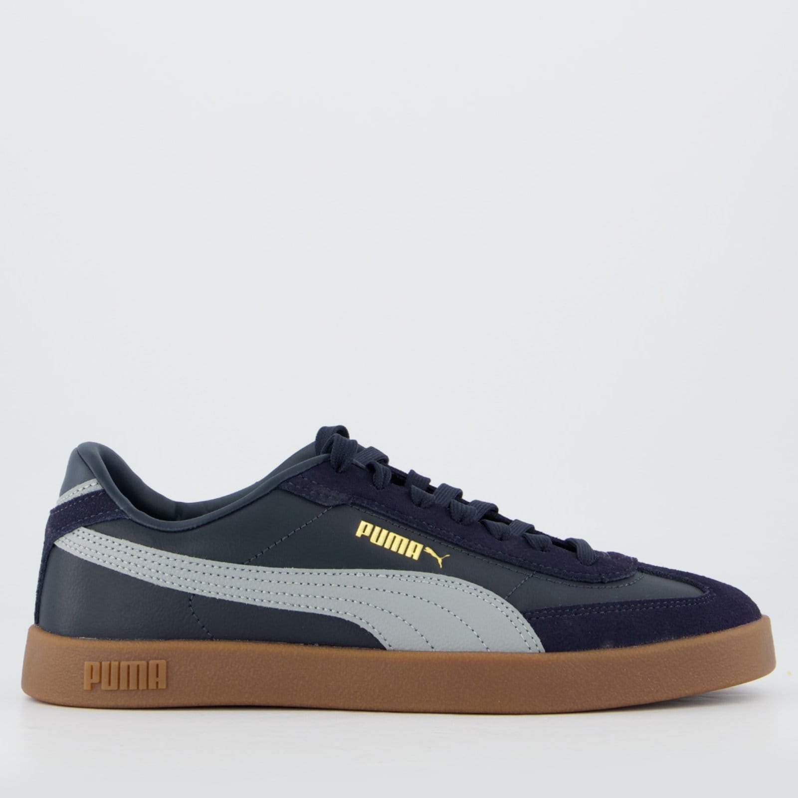 Vista principal Tênis Puma Club II Era Marinho e Cinza Puma azul marinho