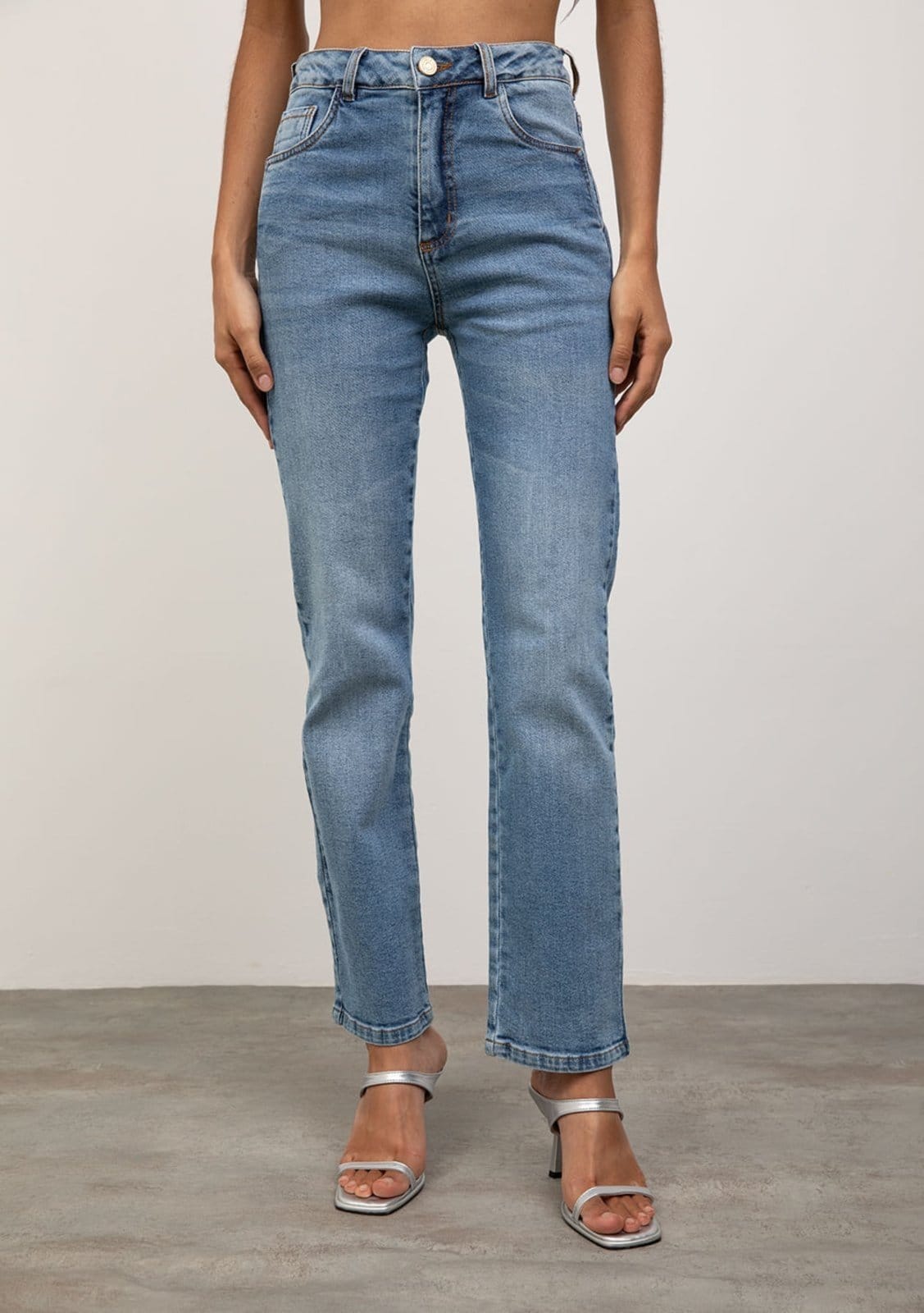 Vista 2 Calça Iódice Reta Alta IÓDICE rosa