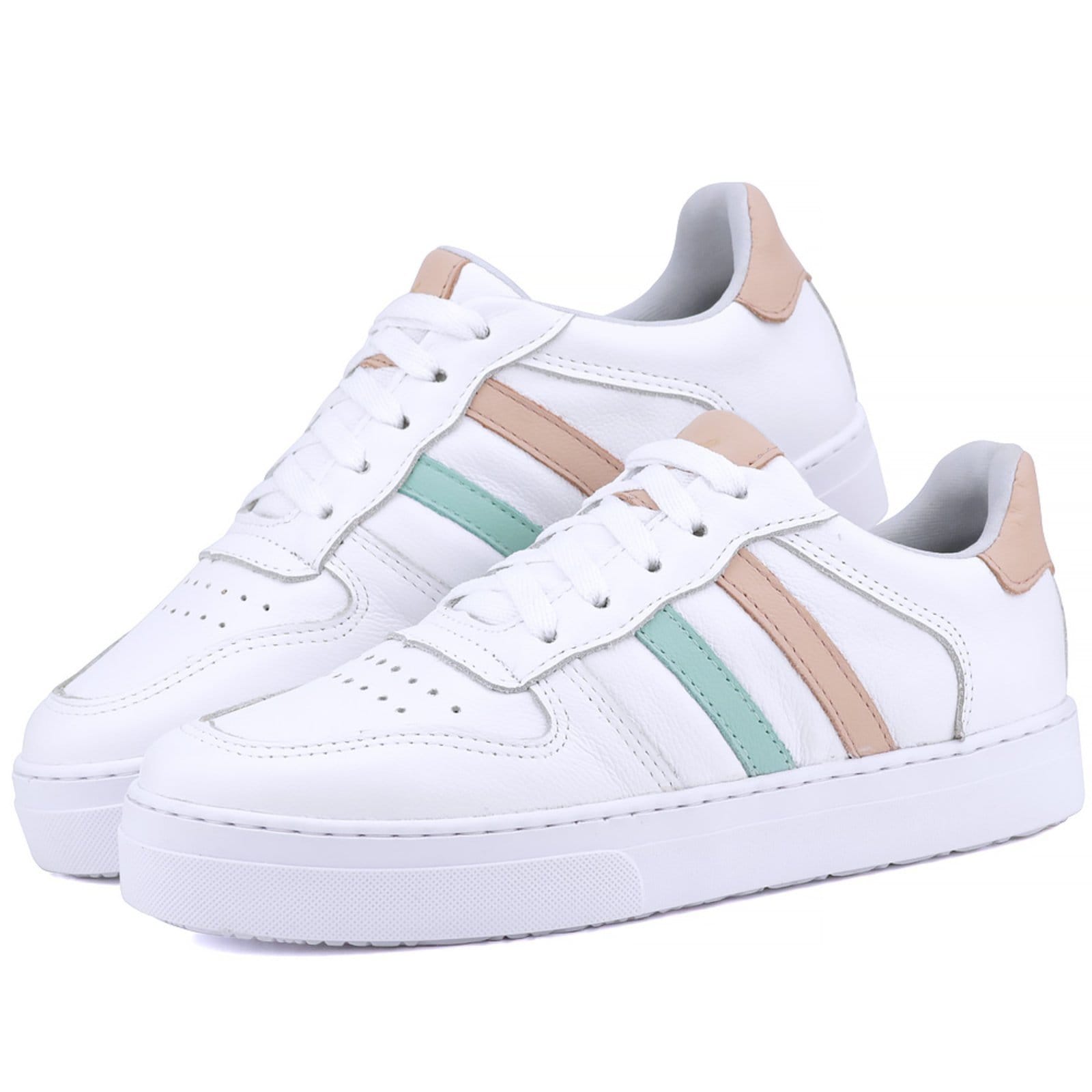 Vista 2 Tênis Casual Mr. Gutt Couro Branco/nude/verde Mr. Gutt branco nude