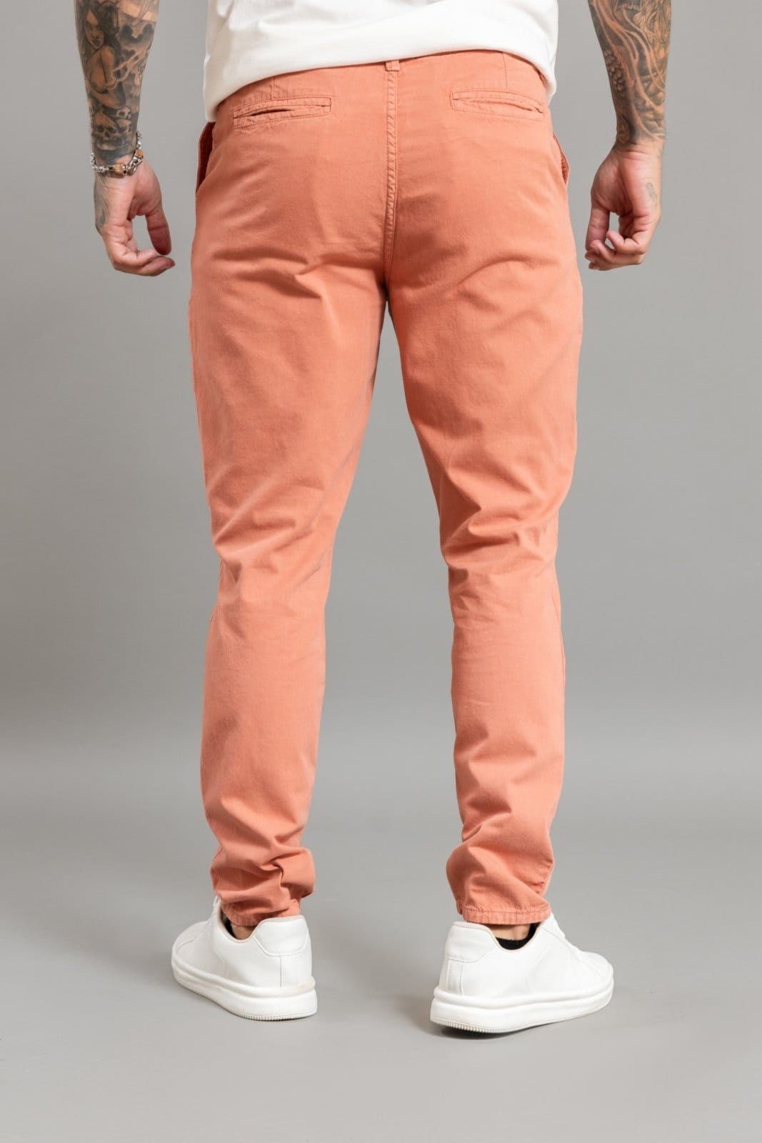 Vista 2 Calça Sport Fino Masculina Color Com Linho Dialogo Terra DIALOGO coral/laranja