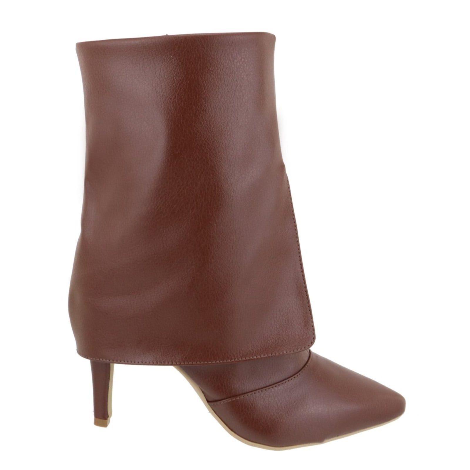 Bota Capa Flor da Pele Cano Curto Salto Alto 1795 Floter Cacau