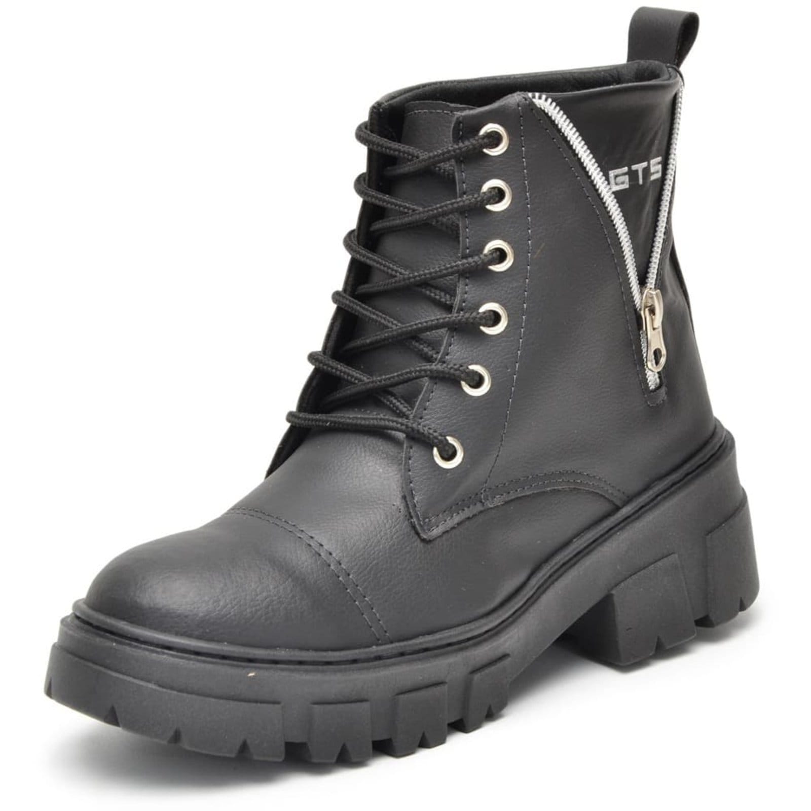 Coturno Bota Feminino Militar Tratorado Blogueira Peccato DF Kiev Preta