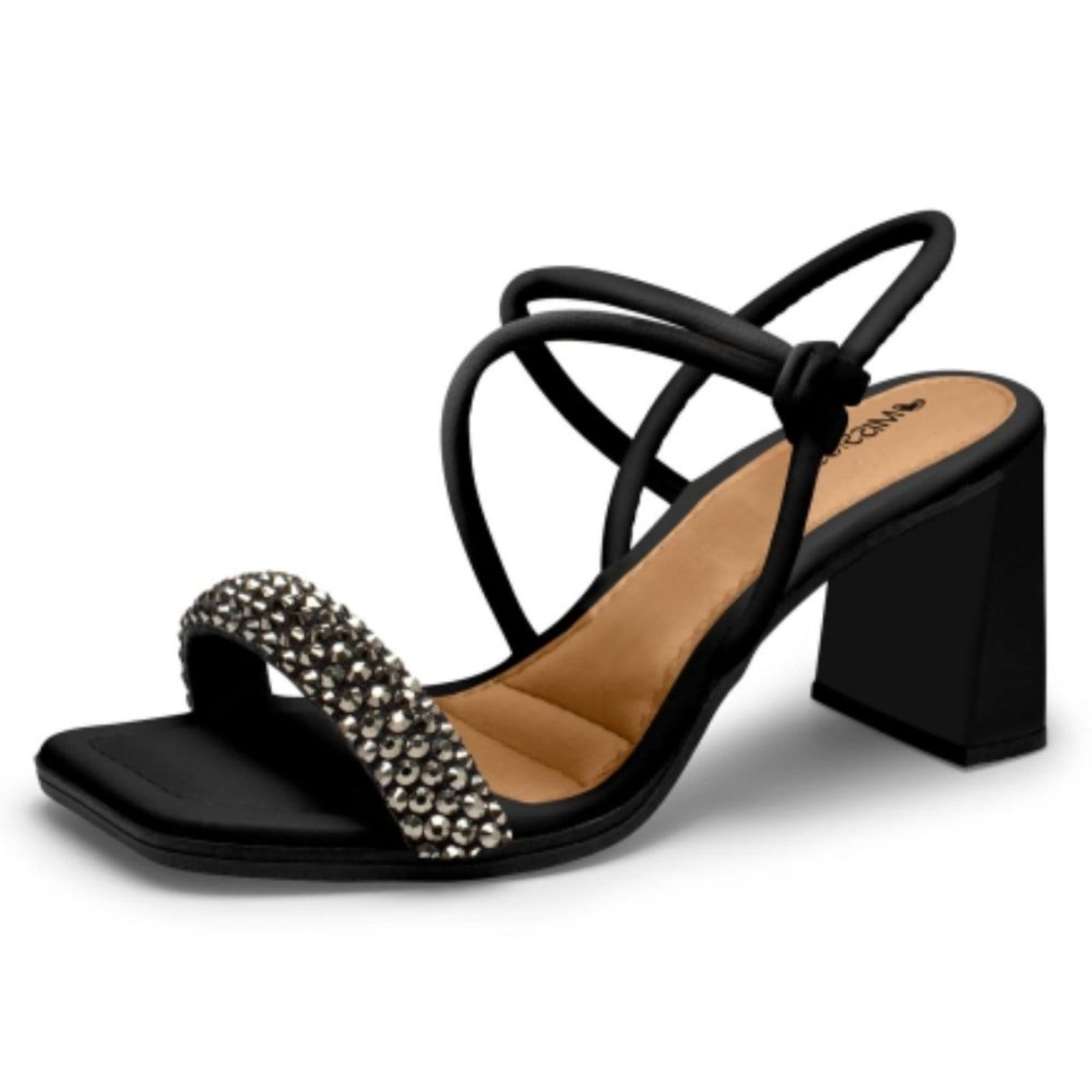 Vista 2 Sandália Feminina Salto Bloco Pewter Preto Mississipi MF MISSISSIPI preto pewter