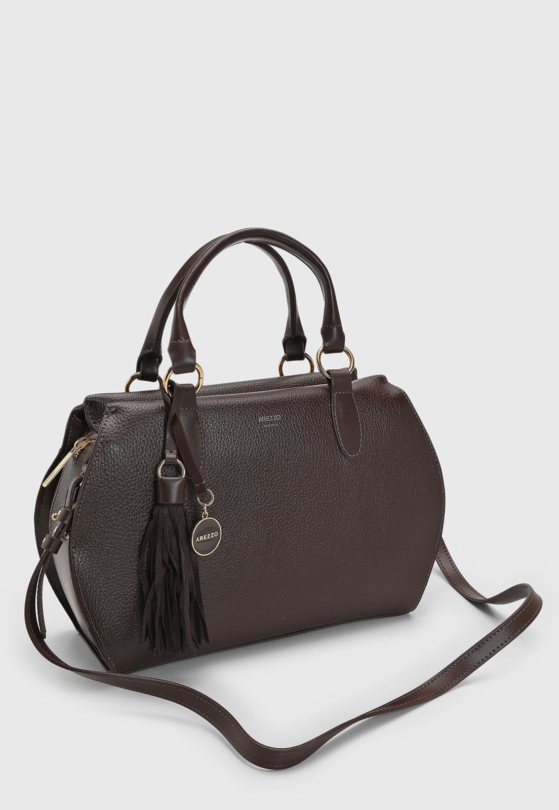 Vista 2 Bolsa Feminina Arezzo Média Tassel Arezzo marrom