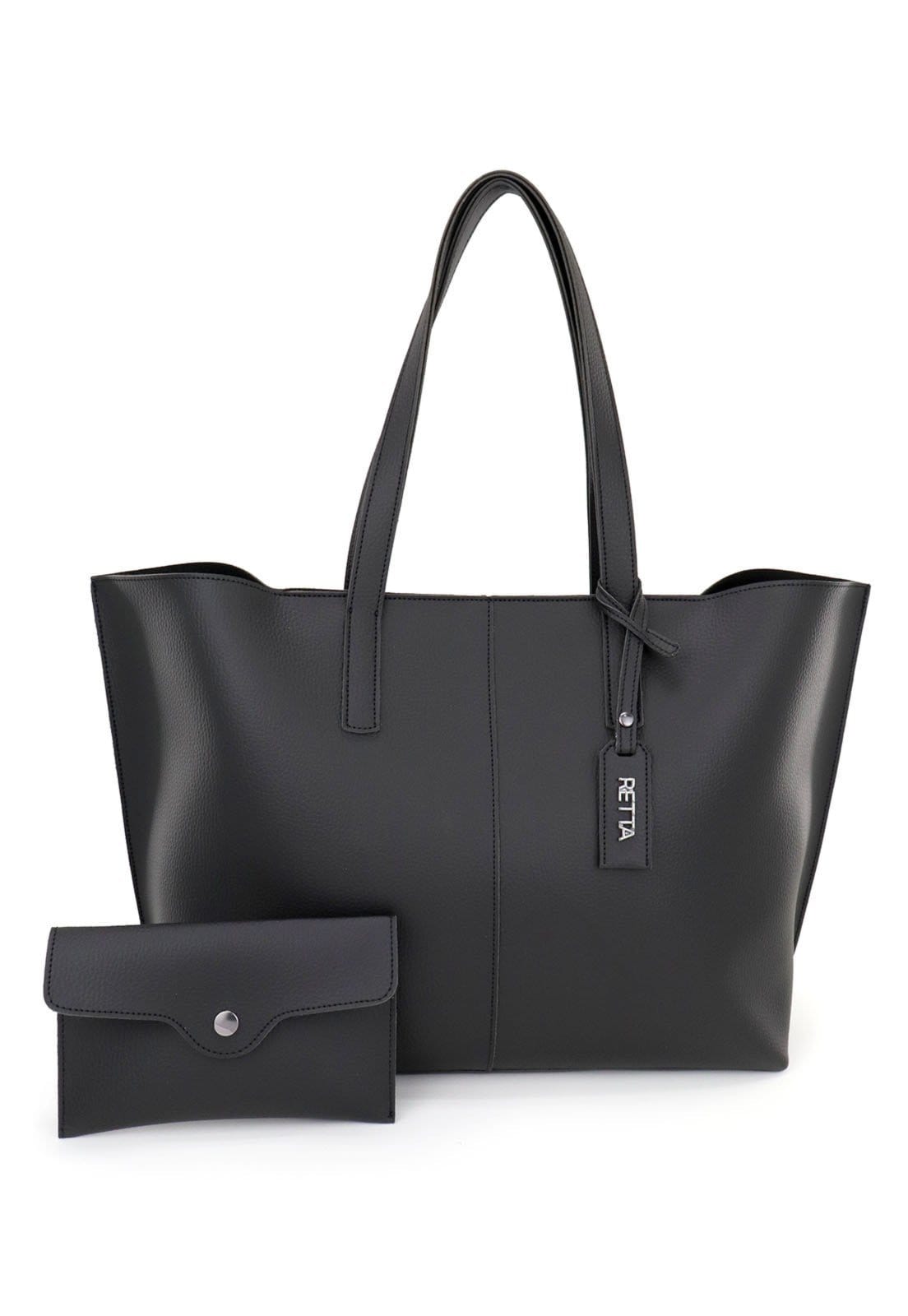 Vista principal Bolsa Saco Grande Yasmin Retta Oficial Preta Retta Oficial preto