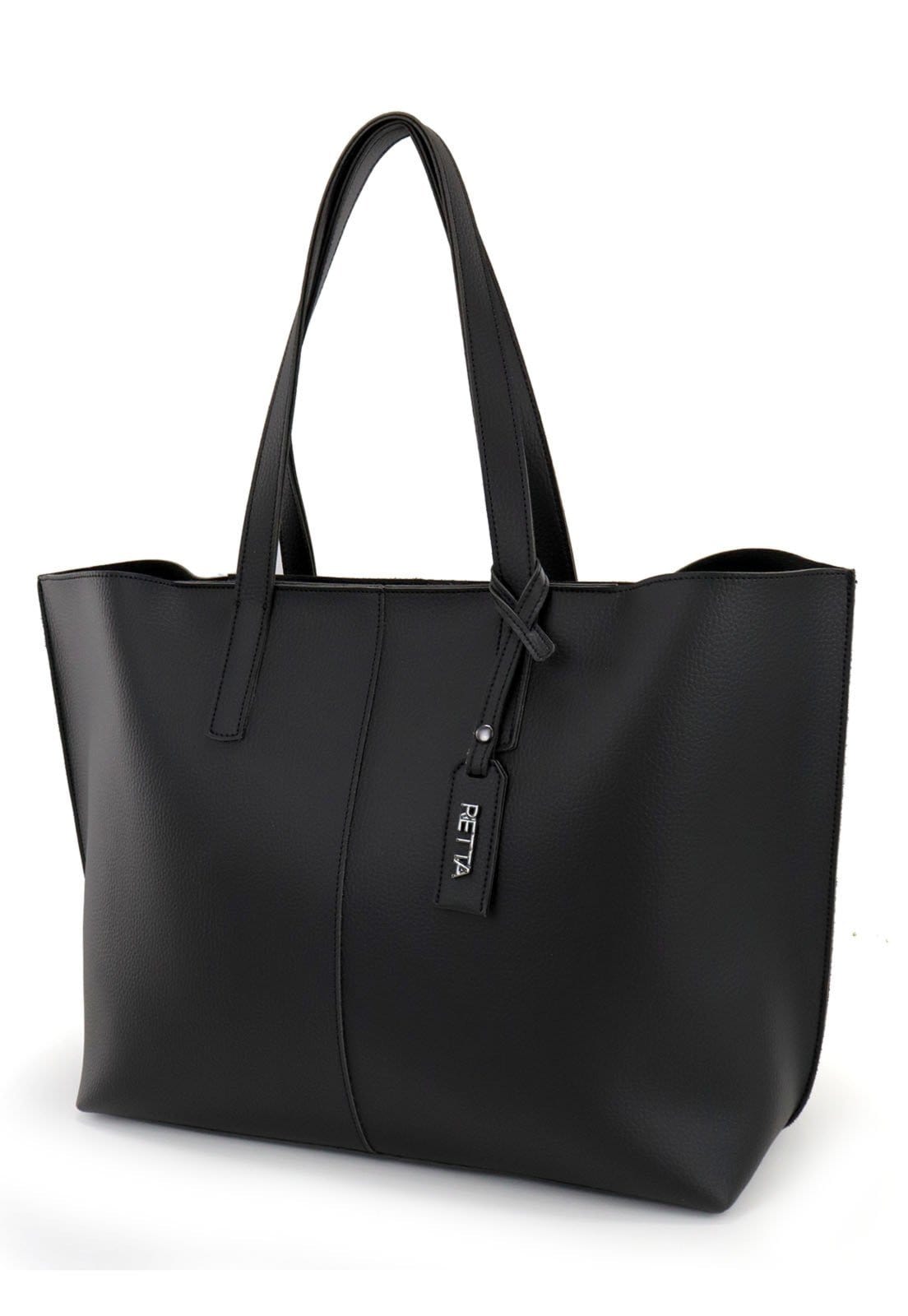 Vista 2 Bolsa Saco Grande Yasmin Retta Oficial Preta Retta Oficial preto