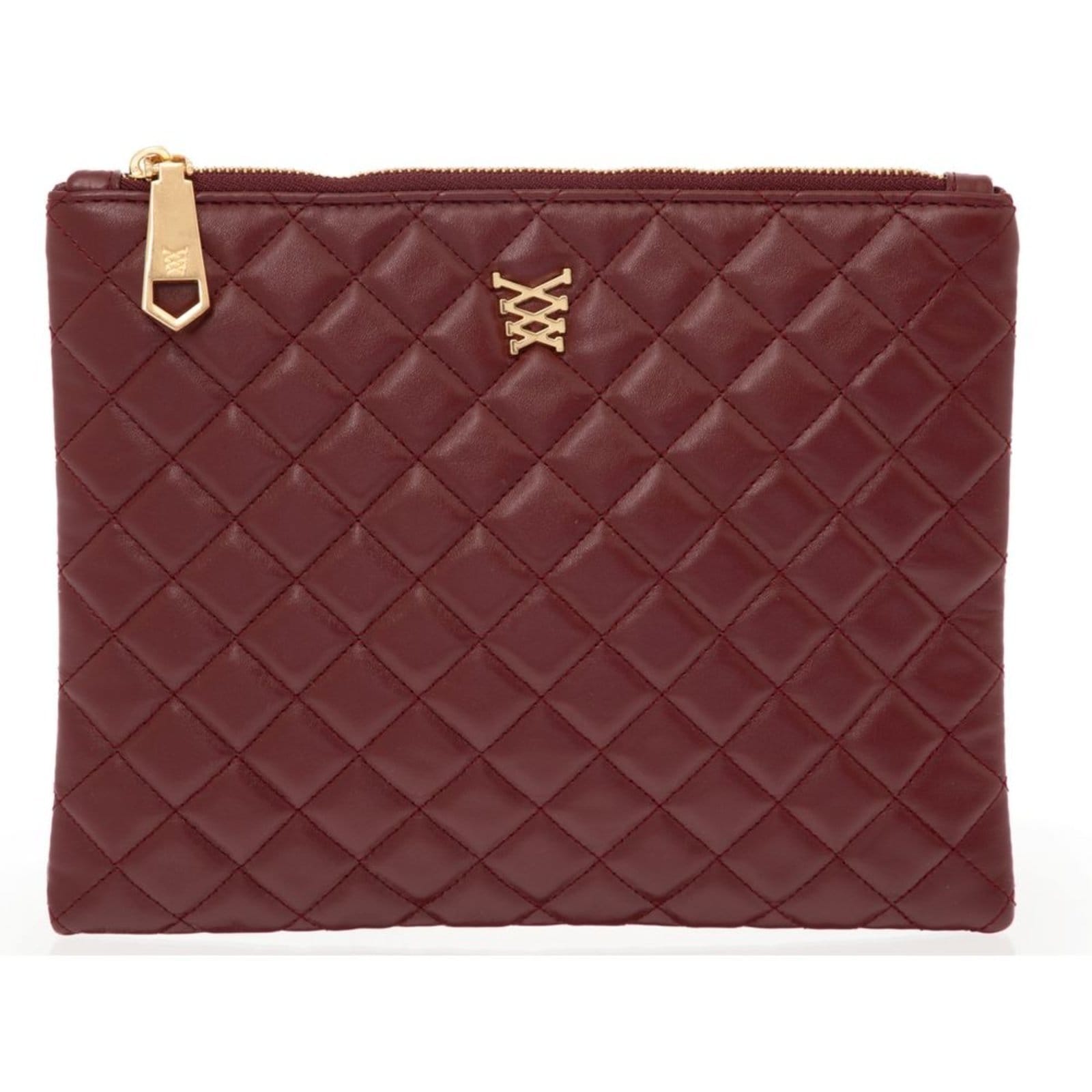 Vista 2 Necessaire Quadrada Matelassé Vinho Loungerie vermelho