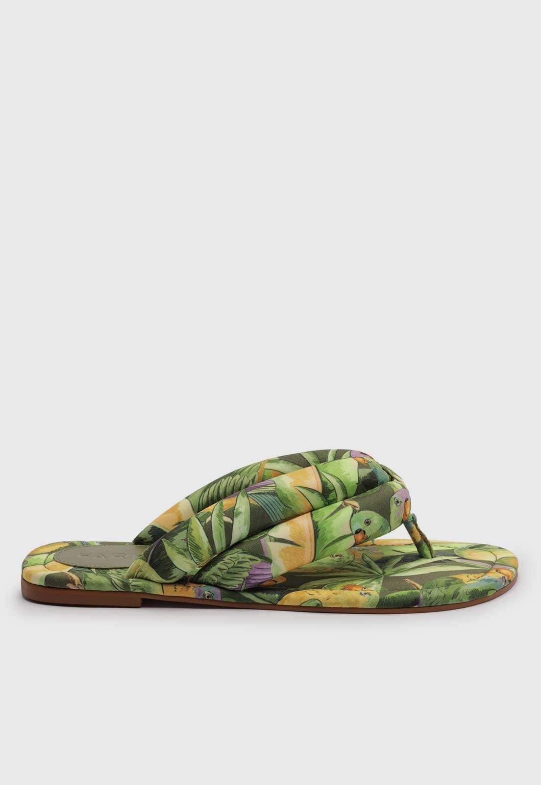 Vista 2 Rasteira Feminina FARM Estampa Tropical FARM verde