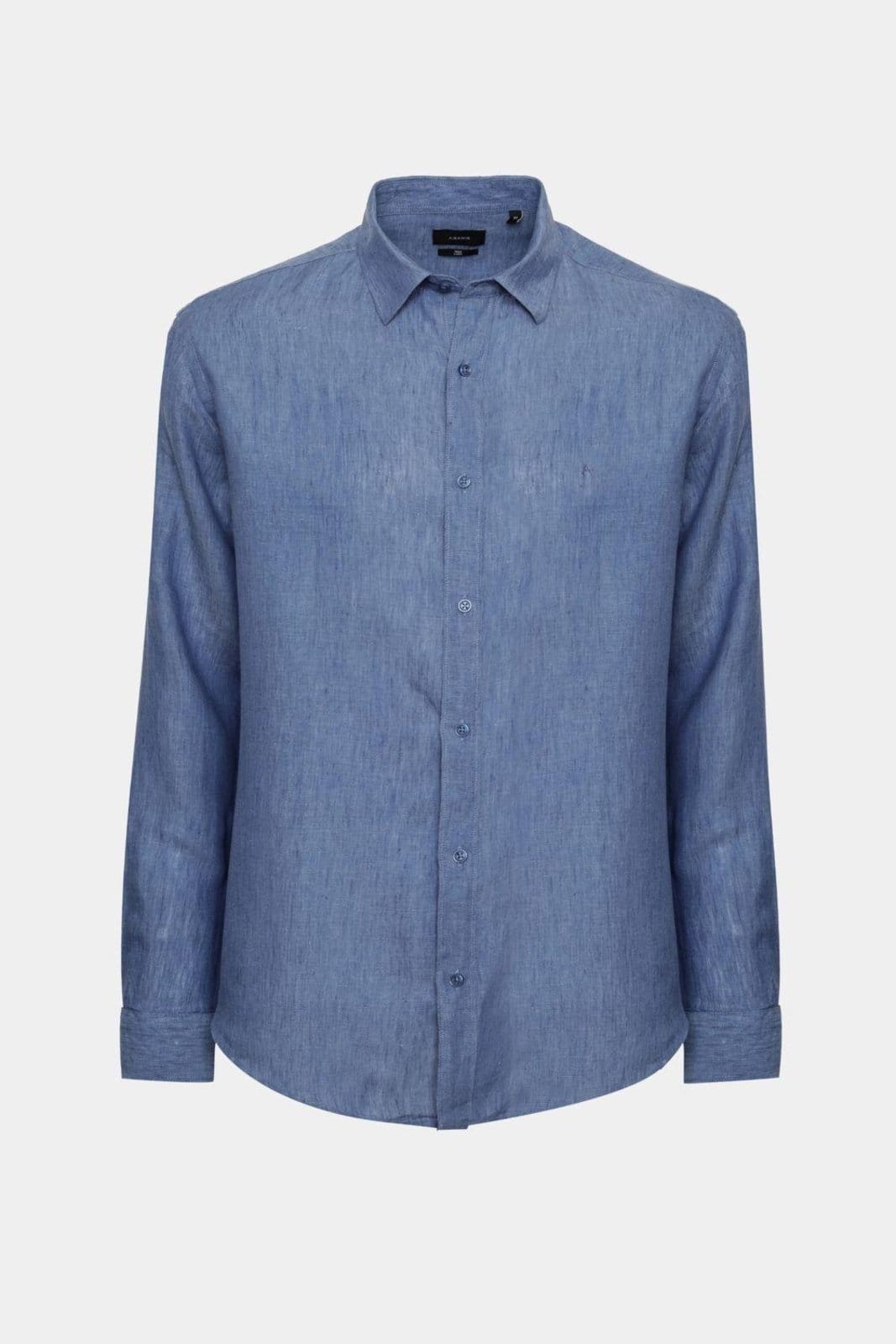 Camisa Aramis Manga Longa Slim em Linho Jeans