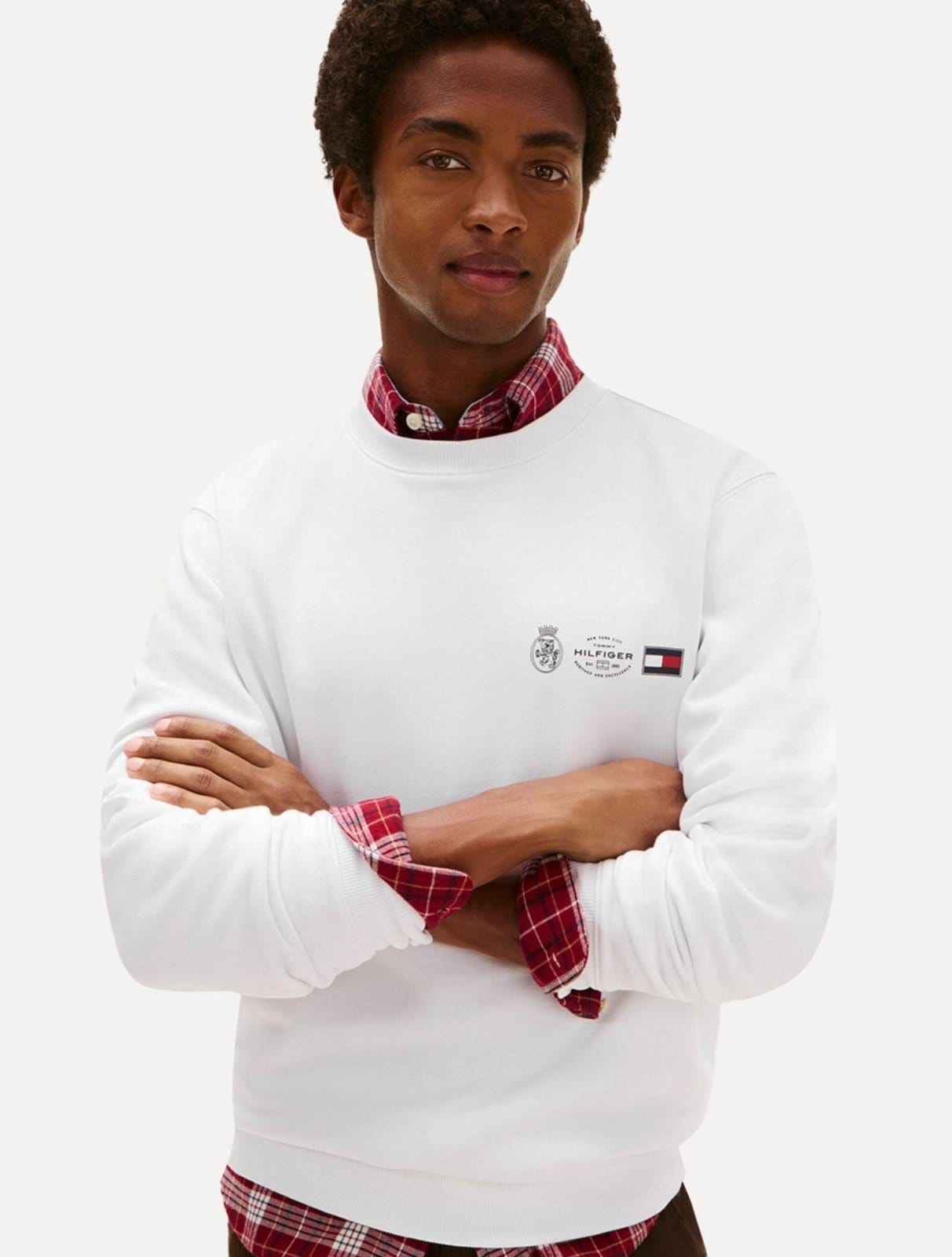 Moletom Tommy Hilfiger Masculino Treble Logos Branca