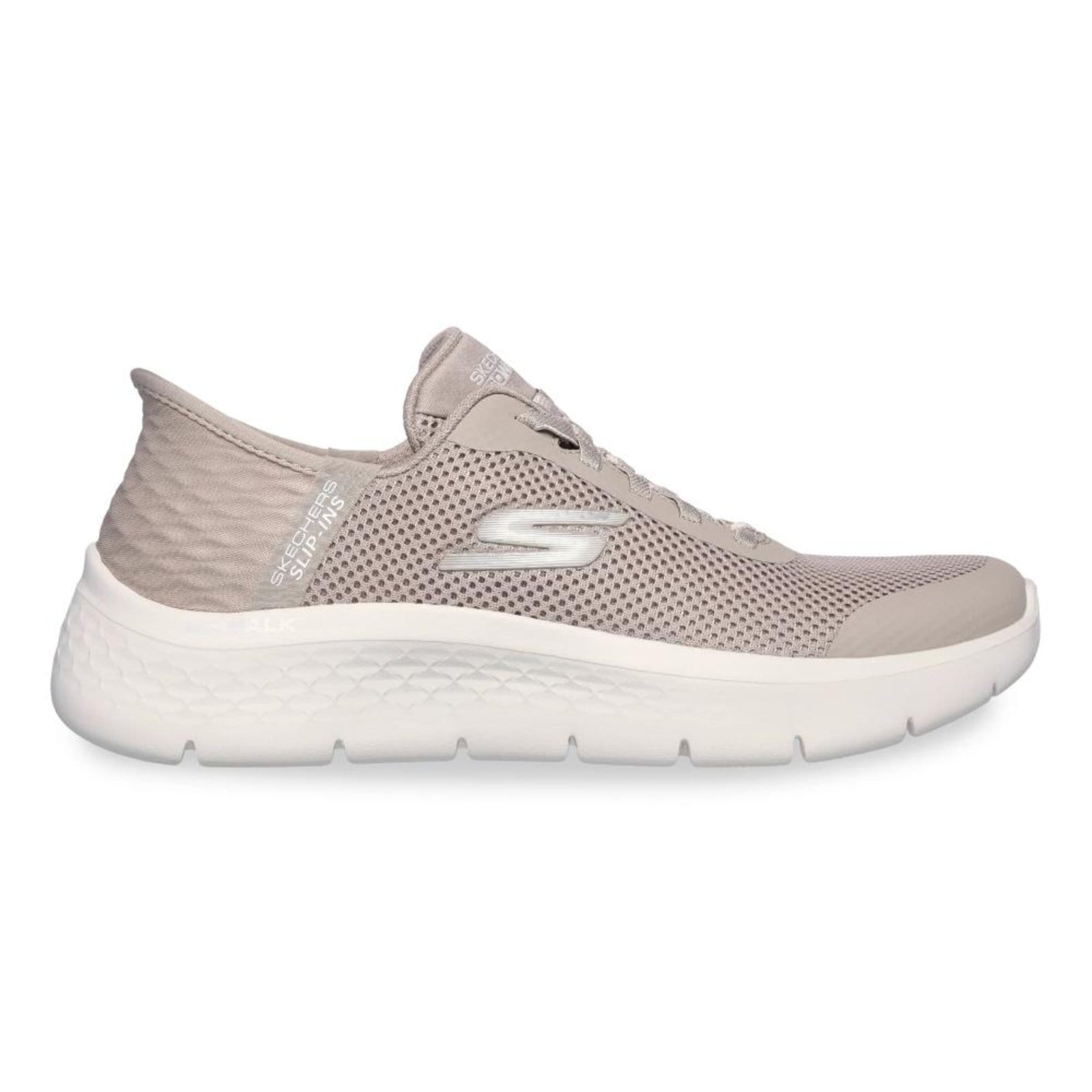 Vista principal Tênis Skechers Go Walk Flex Slip-ins Feminino Skechers bege