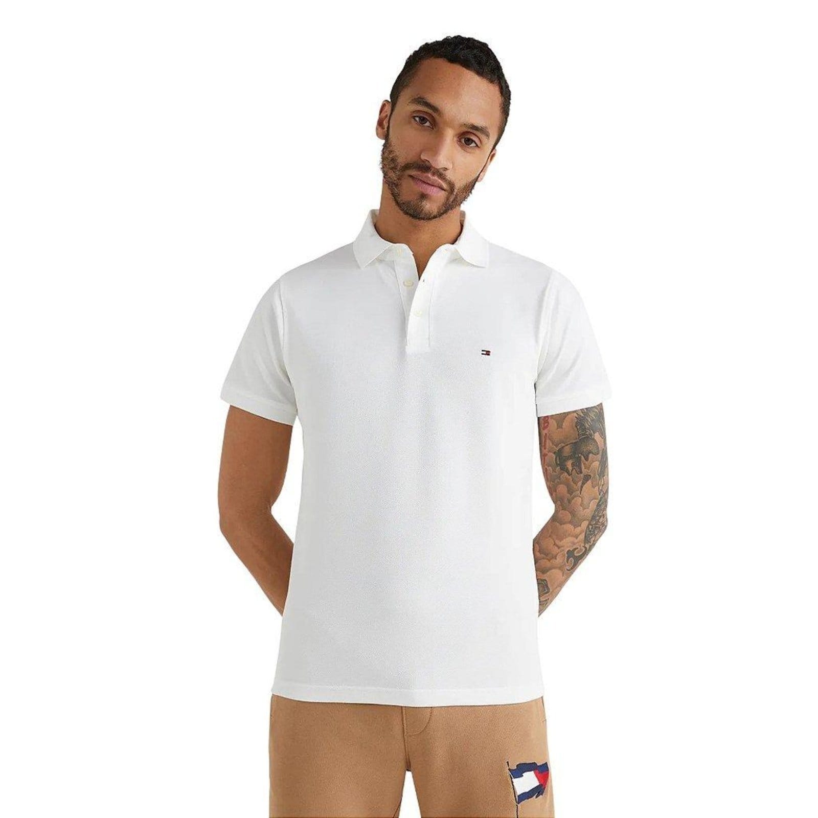 Vista 2 Camiseta Gola Polo Tommy Hilfiger Im 1985 Slim Off White Tommy Hilfiger off-white white