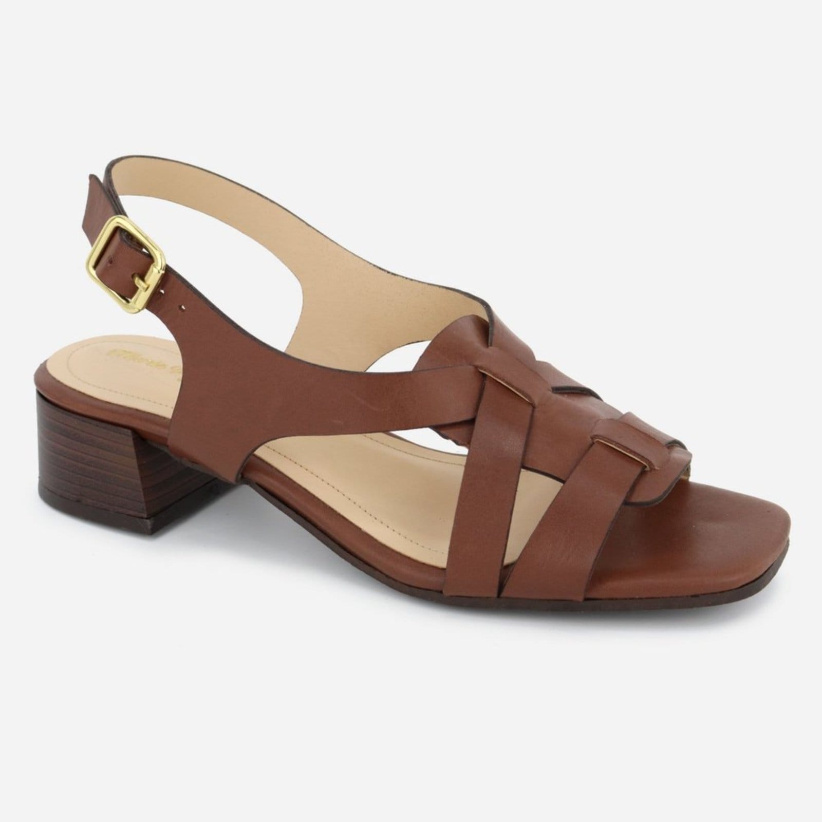 Sandália Feminina Salto Baixo Couro Maria Paula Santo Grosso