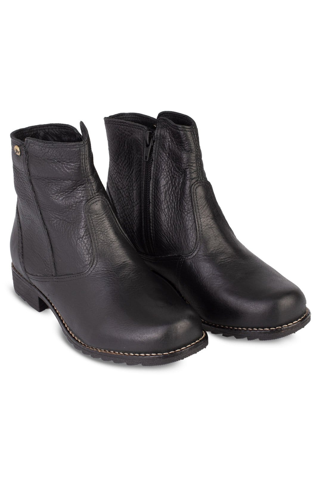 Vista 2 Bota Andrea Vinci feminina de couro cano curto 7600 - Preta Andrea Vinci preto