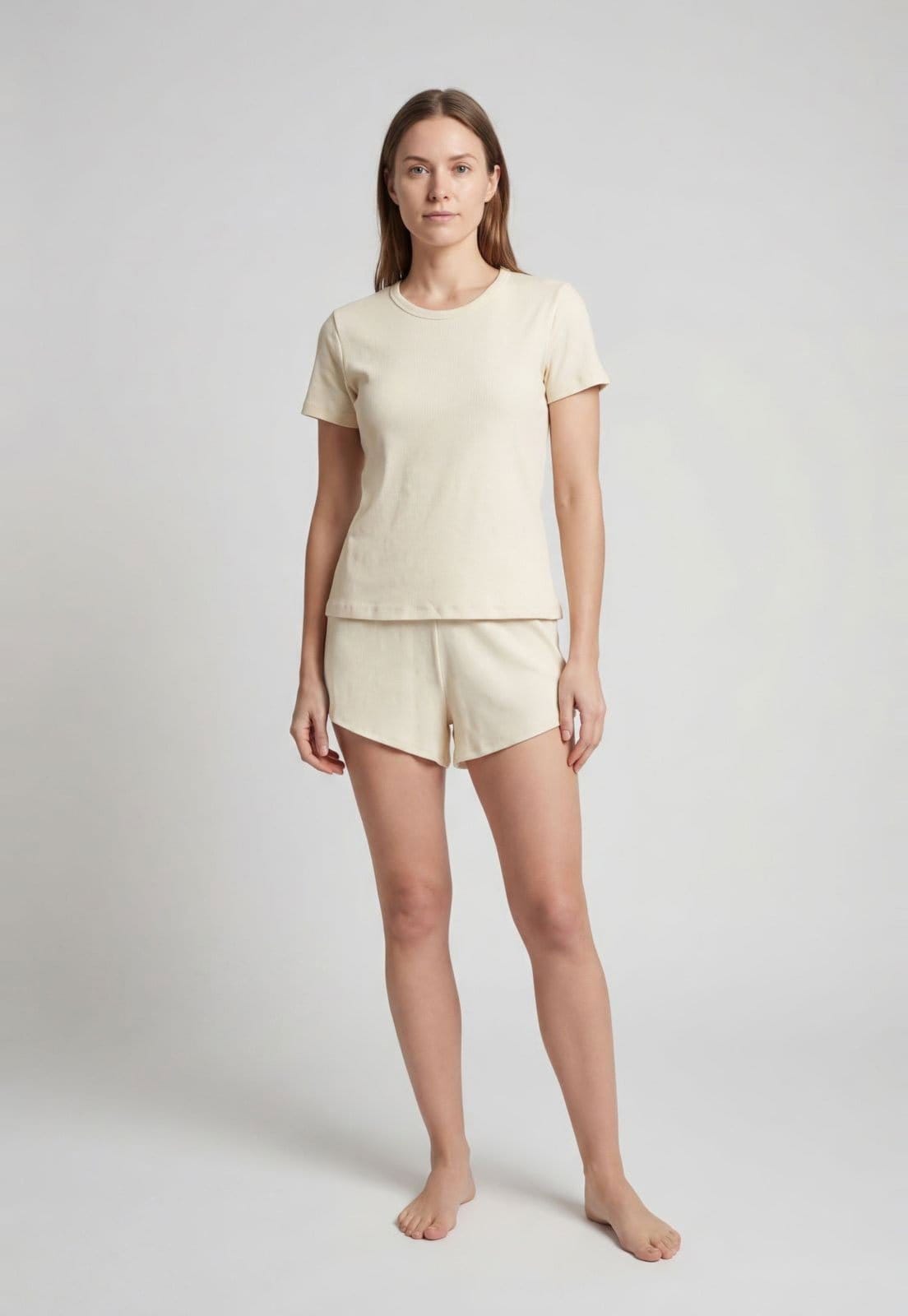 Conjunto Pijama Feminino Hering Decote Redondo Off-White