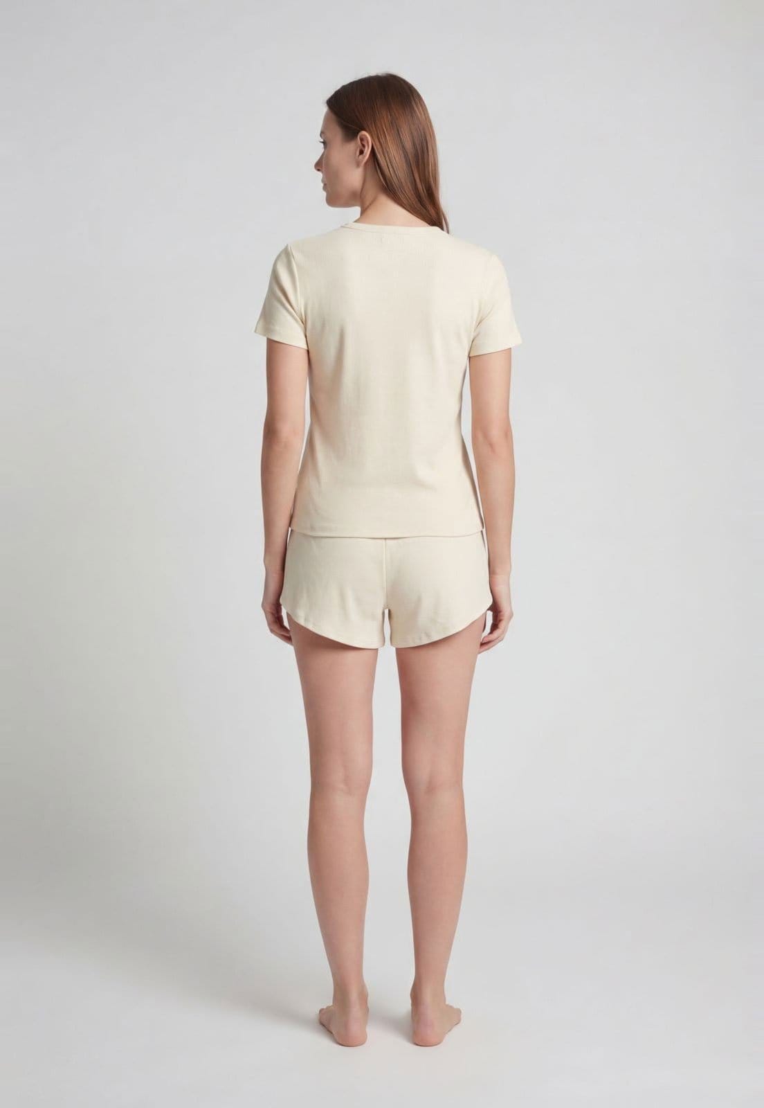 Vista 2 Conjunto Pijama Feminino Hering Decote Redondo Off-White Hering off-white white