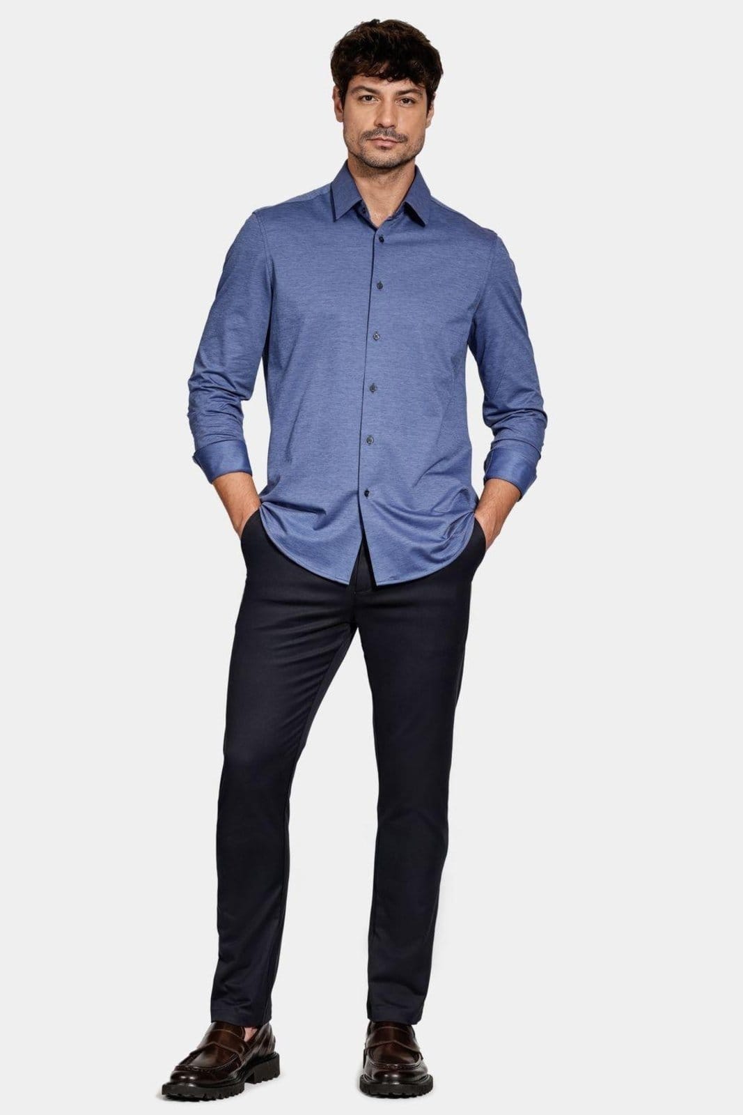 Vista 2 Camisa Aramis Regular Algodão Manga Longa Aramis azul