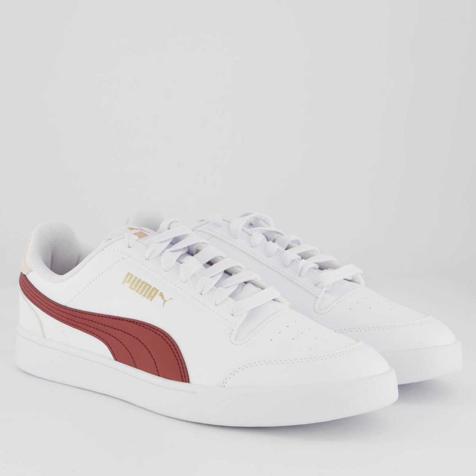 Vista 2 Tênis Puma Shuffle e Vermelho Puma branco