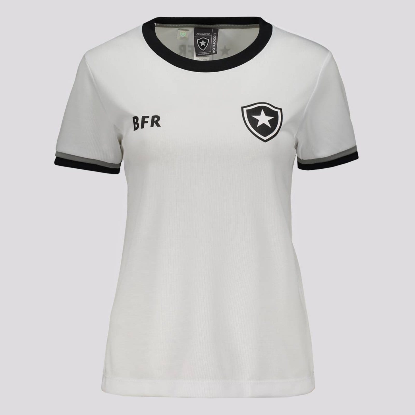 Vista principal Camisa Botafogo Sensação Feminina Branca braziline branco