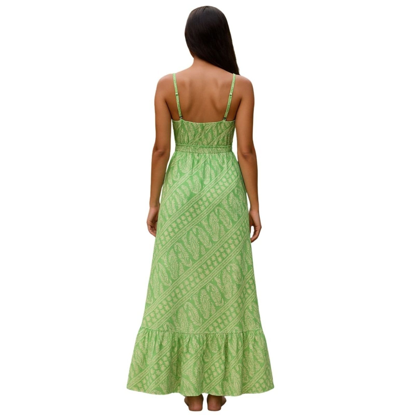 Vista 2 Vestido Longo Vih Triny Indiano Boho Feminino Vih Triny verde