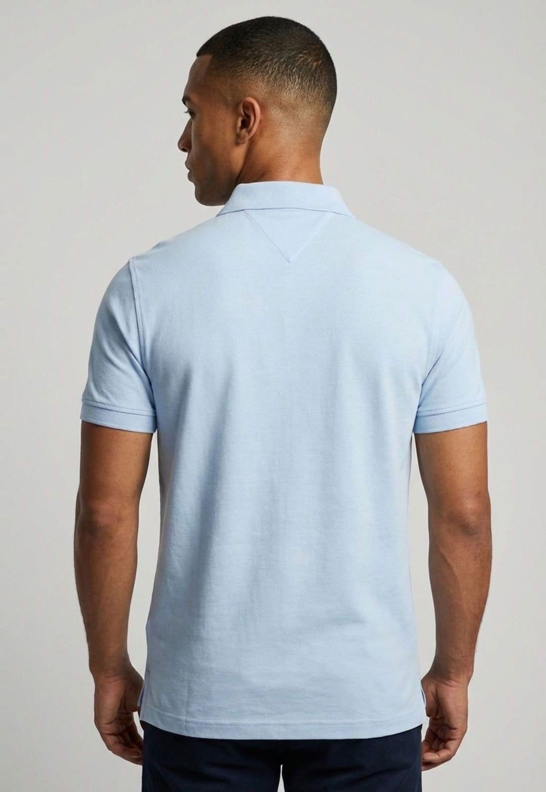 Vista 2 Polo Masculina Tommy Jeans Badge Claro Tommy Jeans azul