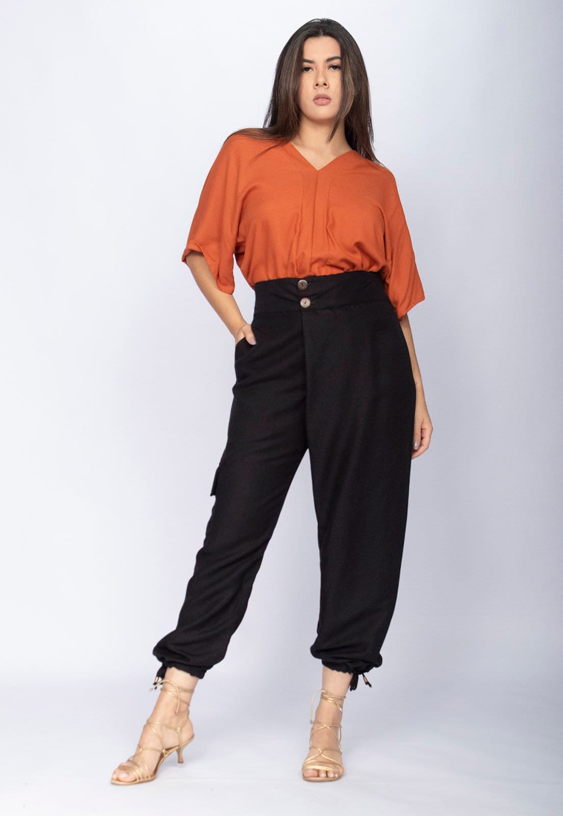 Vista principal Calça Amazonia Vital Cargo Lisle Viscose Preta Amazonia Vital preto