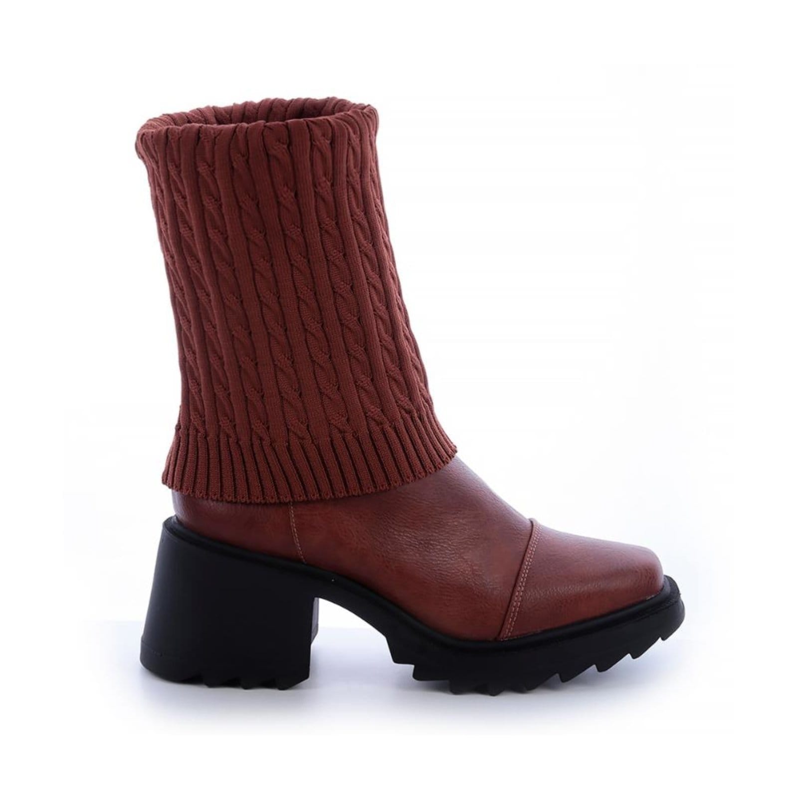 Vista principal Bota Meia Betina Caramelo Damannu Shoes marrom