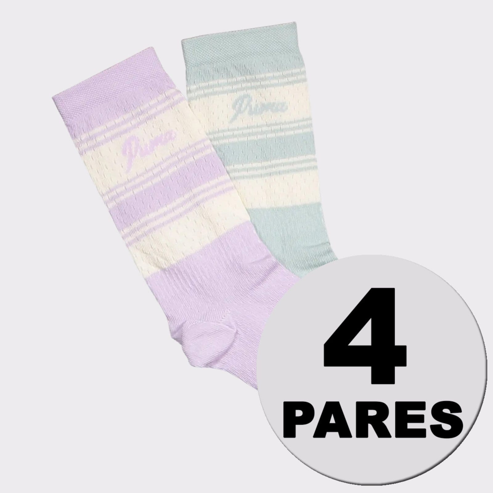 Kit Meias Puma Cano Longo 4 Pares Feminina Lilás e