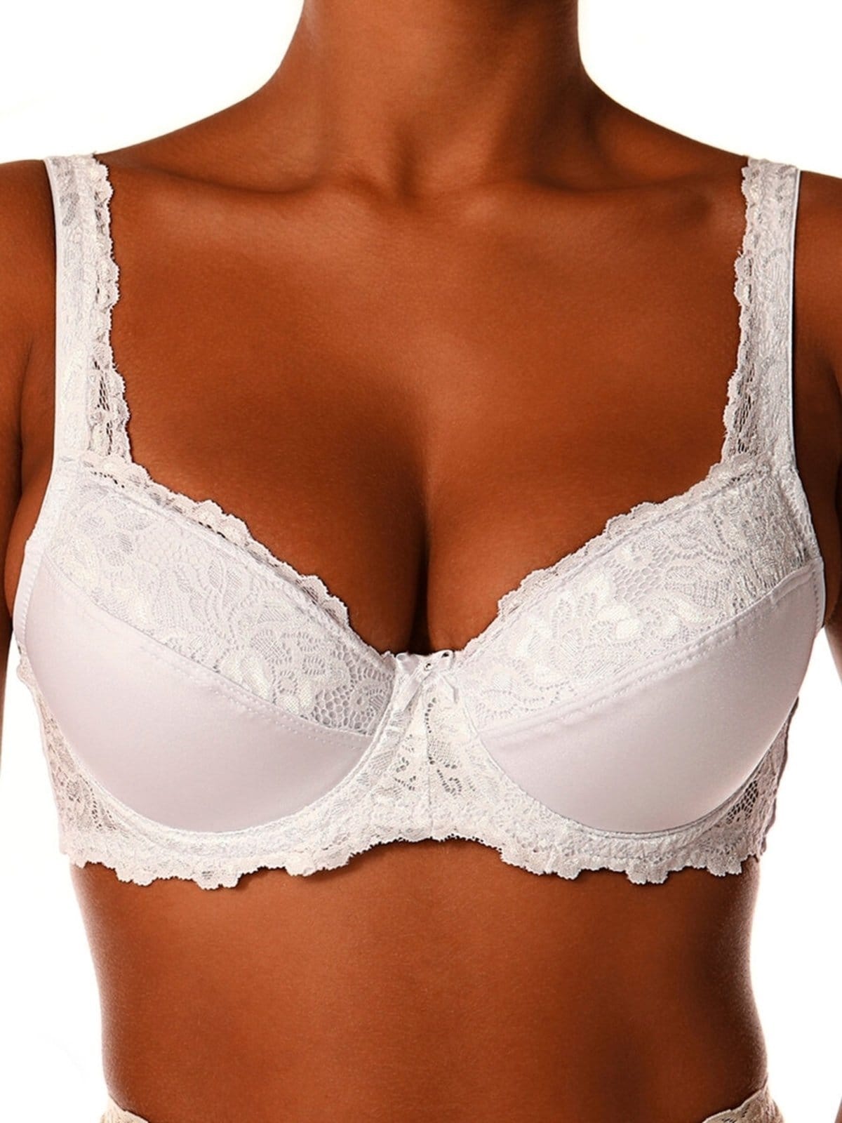 Vista 2 Kit com 3 Sutiãs com Aro e Bojo Iridien Demillus 65204 Taça B Demillus branco