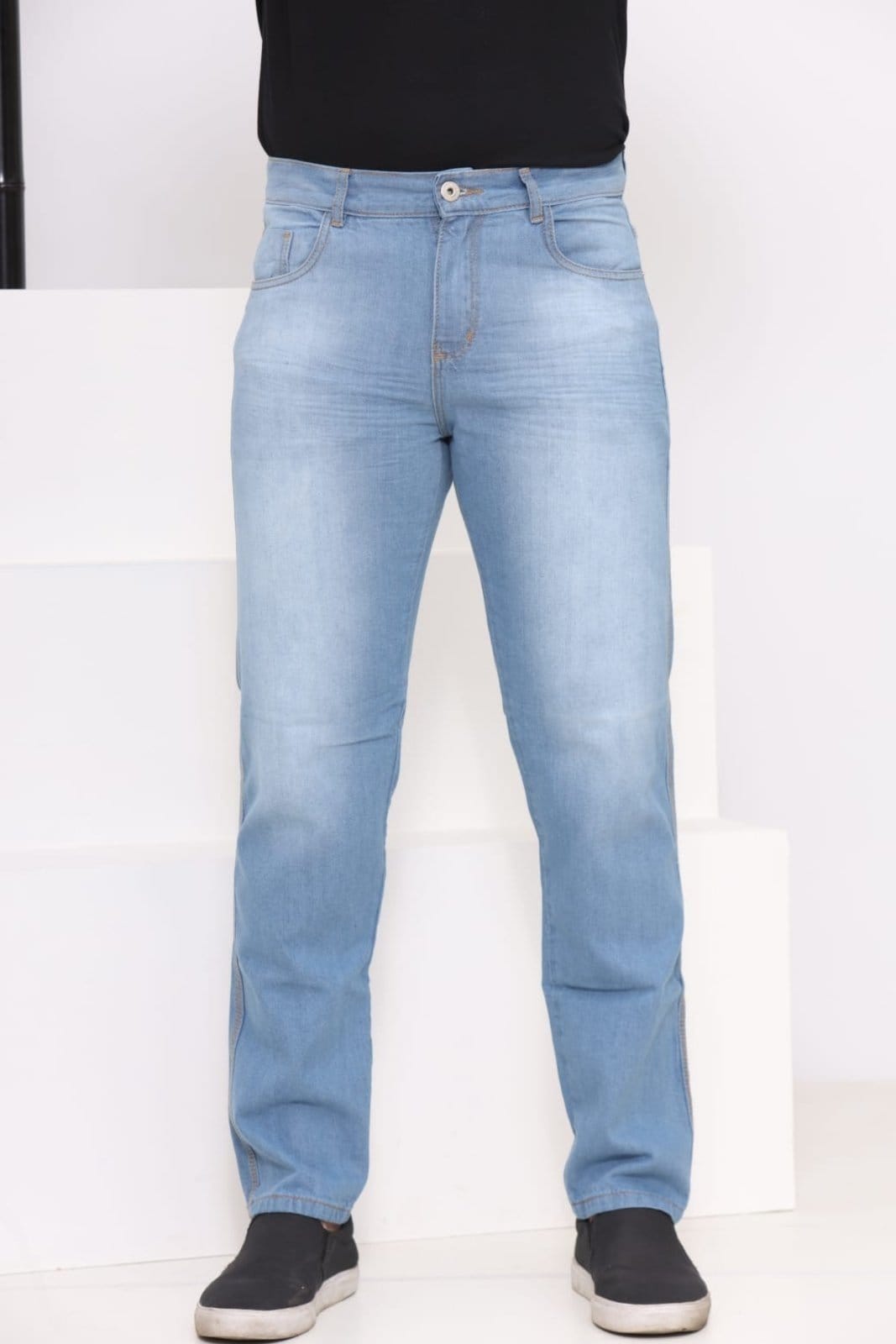 Vista principal Calça Masculina Jeans Loka Tradicional Clara Jeans Loka azul