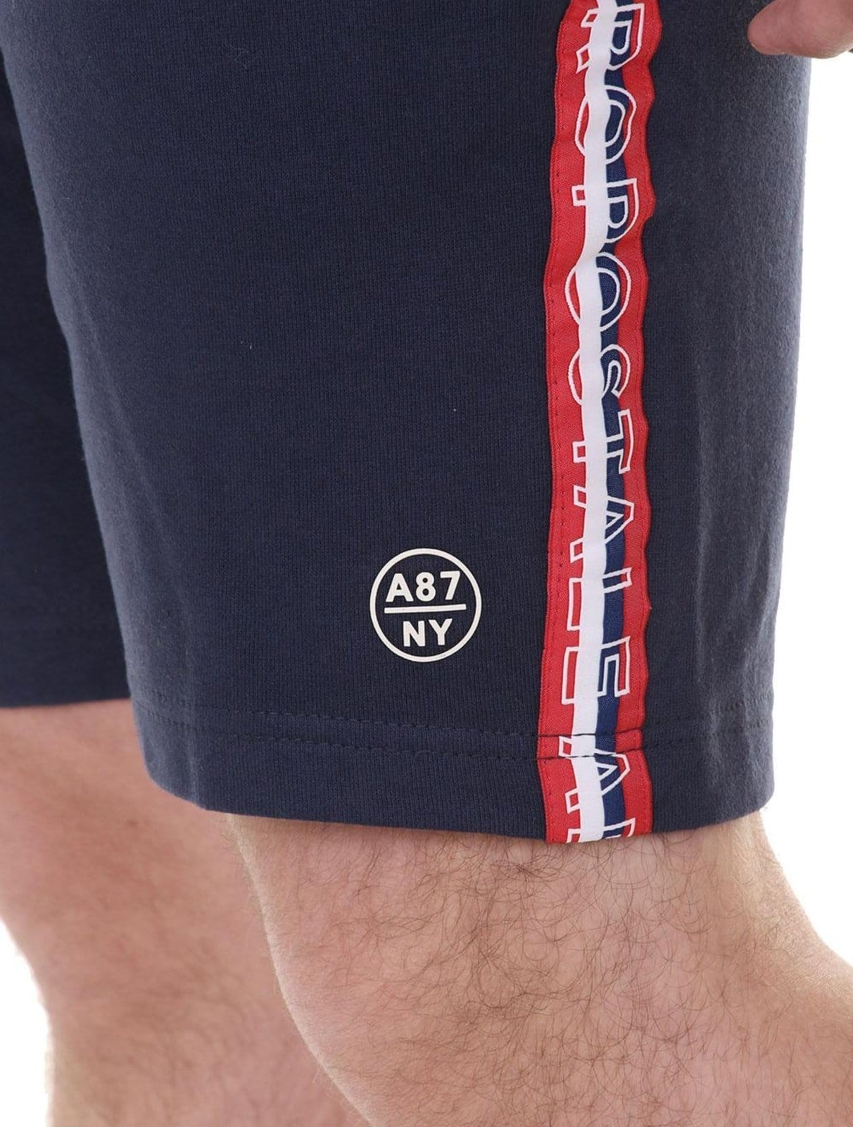 Vista 2 Bermuda Aeropostale Masculina Moletom Side Sash Colors A87/NY Marinho Aeropostale azul