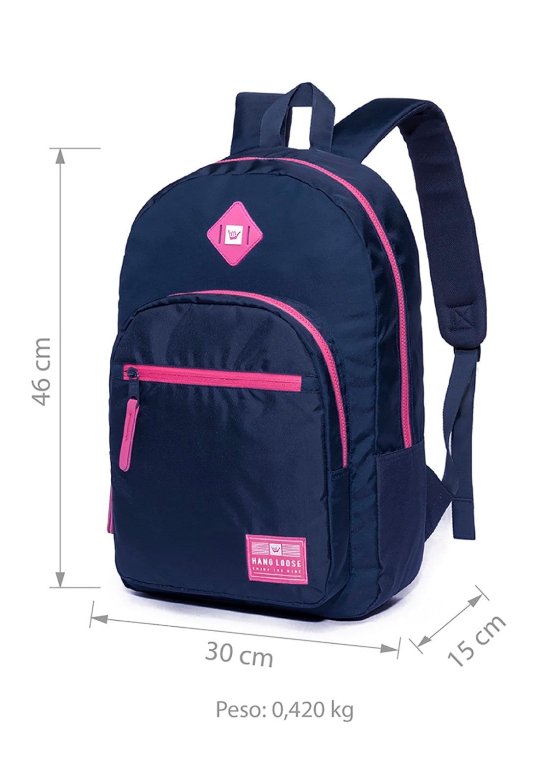 Mochila Hang Loose Estojo Feminina escolar bolso Notebook Faculdade - 2