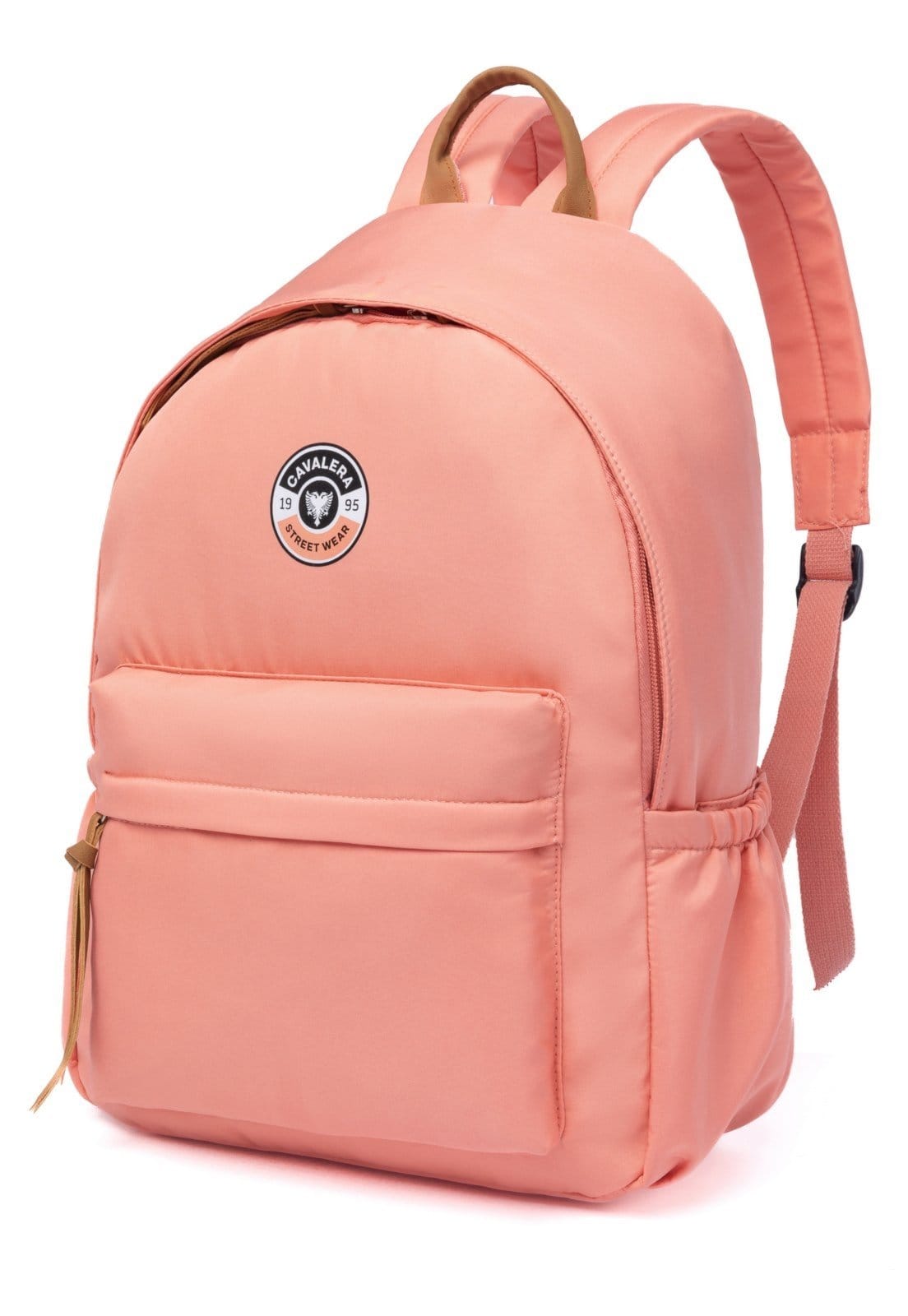 Vista 2 Mochila Bolsa Feminina Escolar Casual Cavalera Faculdade Trabalho Passeio Resistente Cavalera rosa