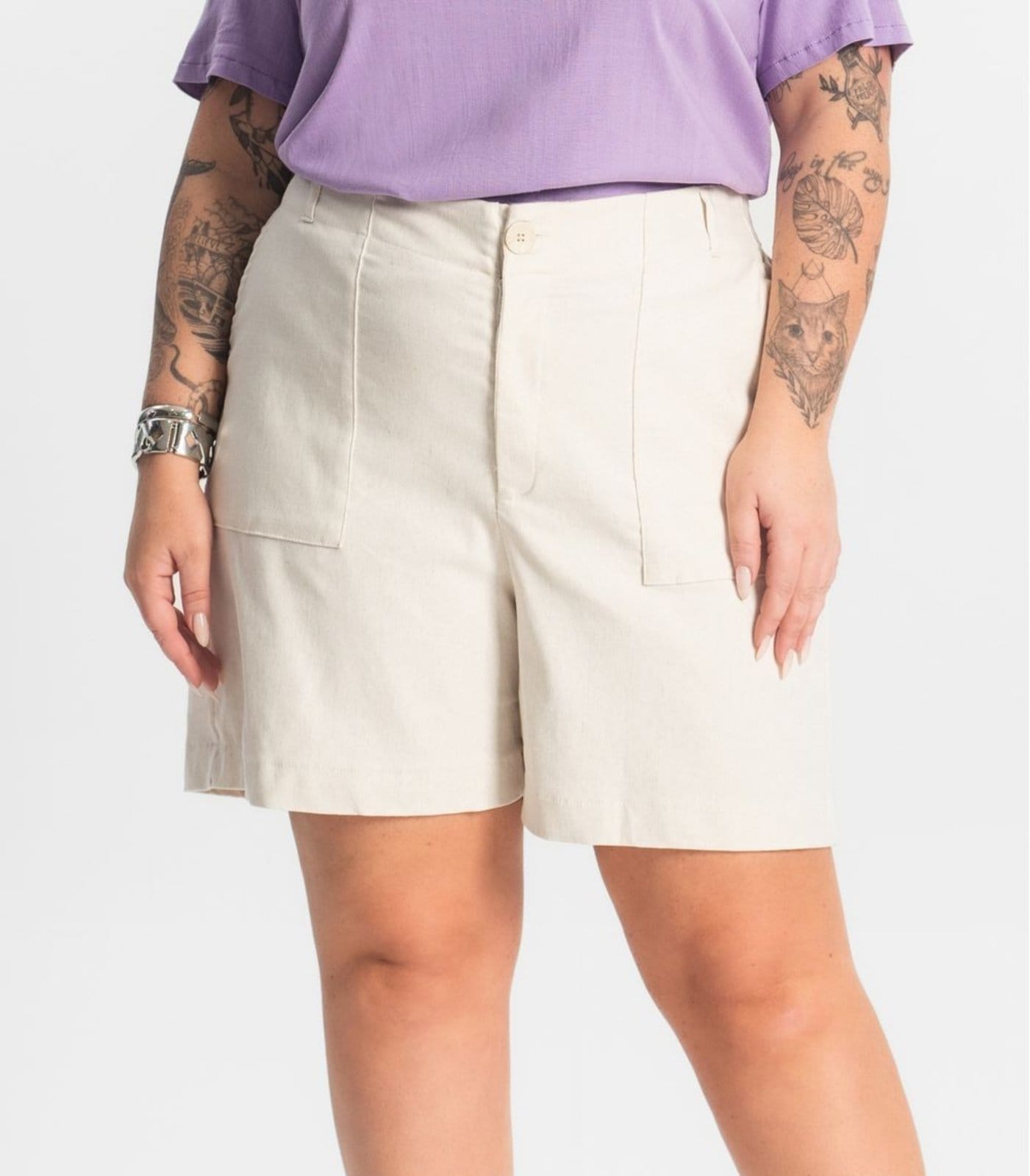 Vista 2 Bermuda Feminina Secret Glam Secret Glam bege