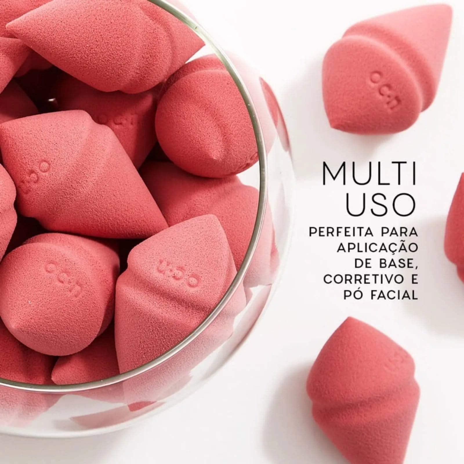 Vista 2 Océane Special Diamond Blend Esponja De Maquiagem Oceane rosa