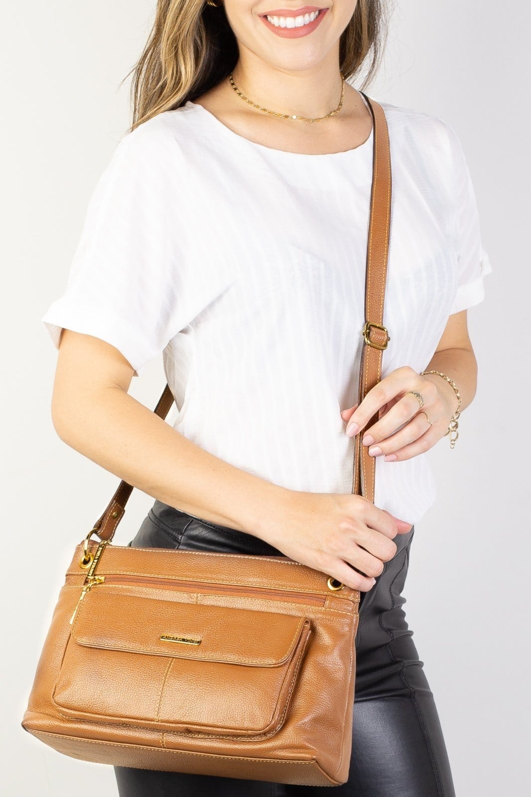 Bolsa Andrea Vinci Tiracolo De Couro Liso Celine